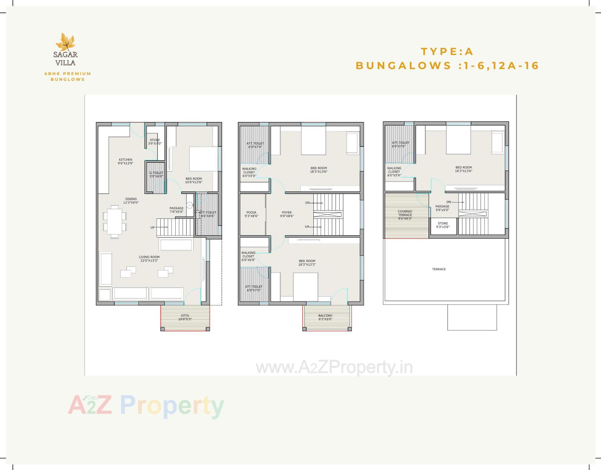 Layout of real estate project Sagar Villa located at Raysan, Gandhinagar, Gujarat