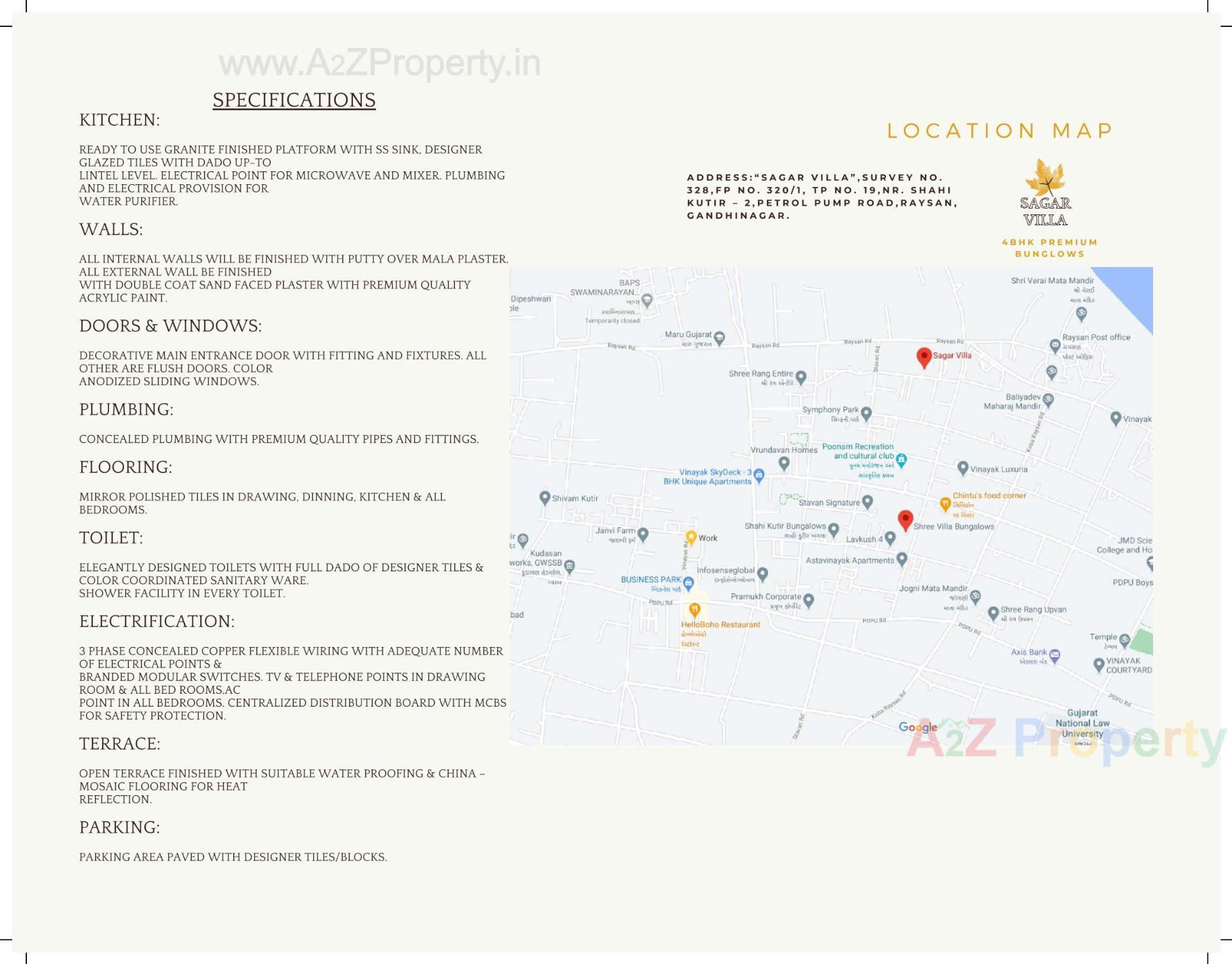  of real estate project Sagar Villa located at Raysan, Gandhinagar, Gujarat