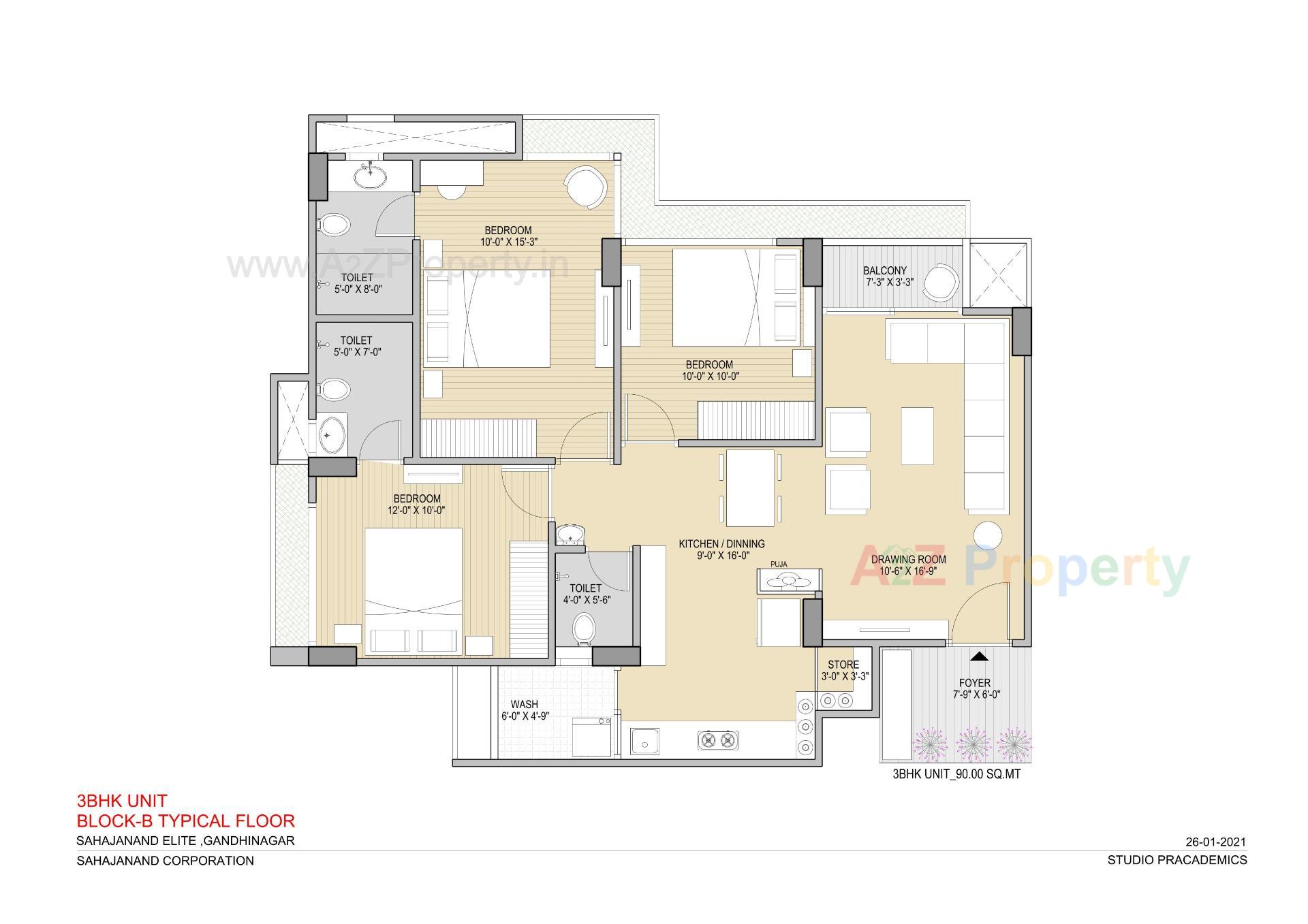 Layout of real estate project Sahajanand Elite located at Tarapur, Gandhinagar, Gujarat
