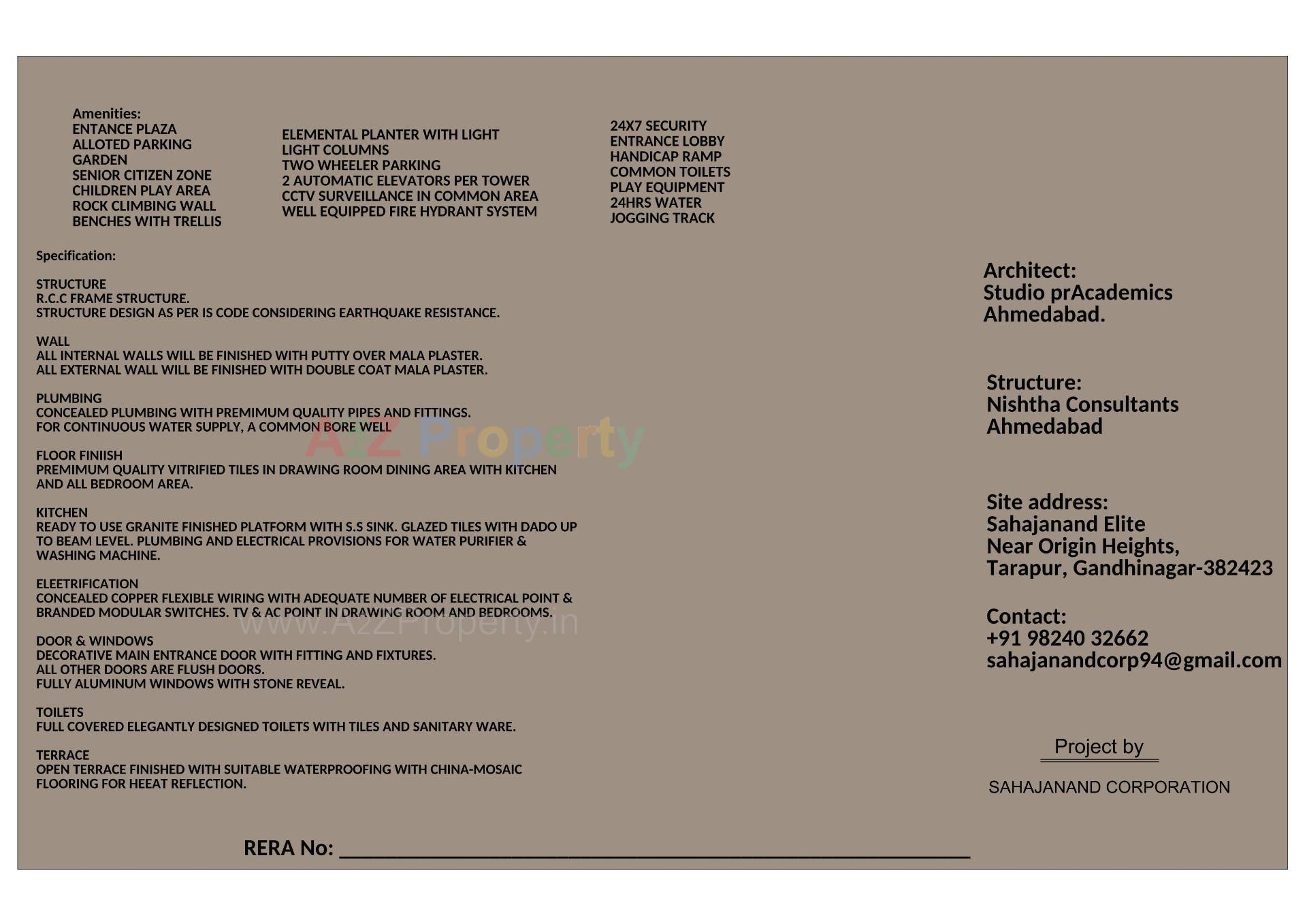  of real estate project Sahajanand Elite located at Tarapur, Gandhinagar, Gujarat