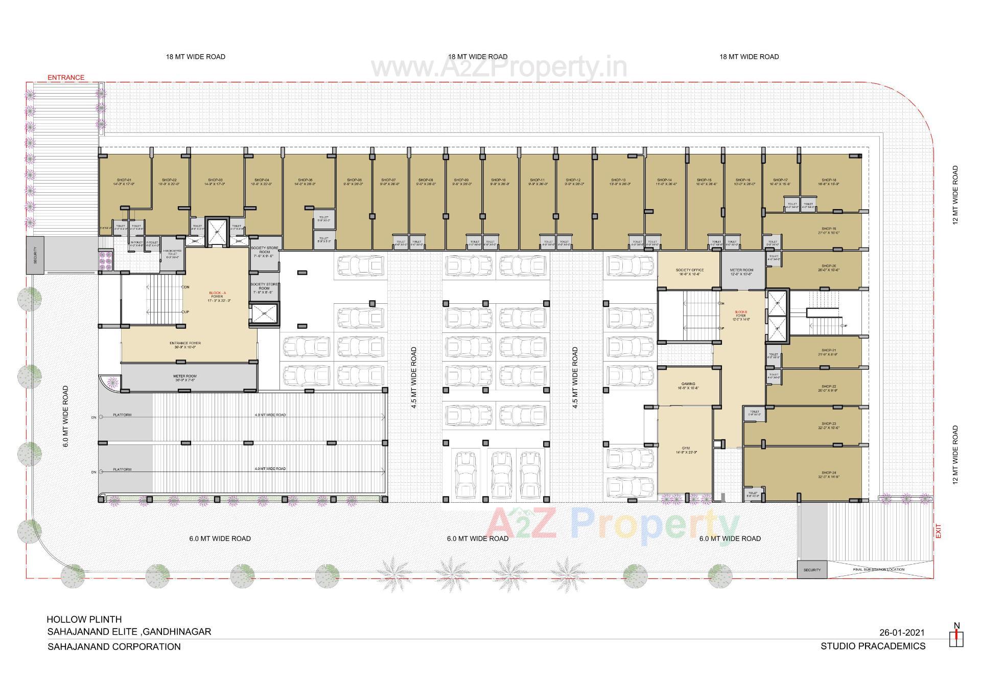 Layout of real estate project Sahajanand Elite located at Tarapur, Gandhinagar, Gujarat