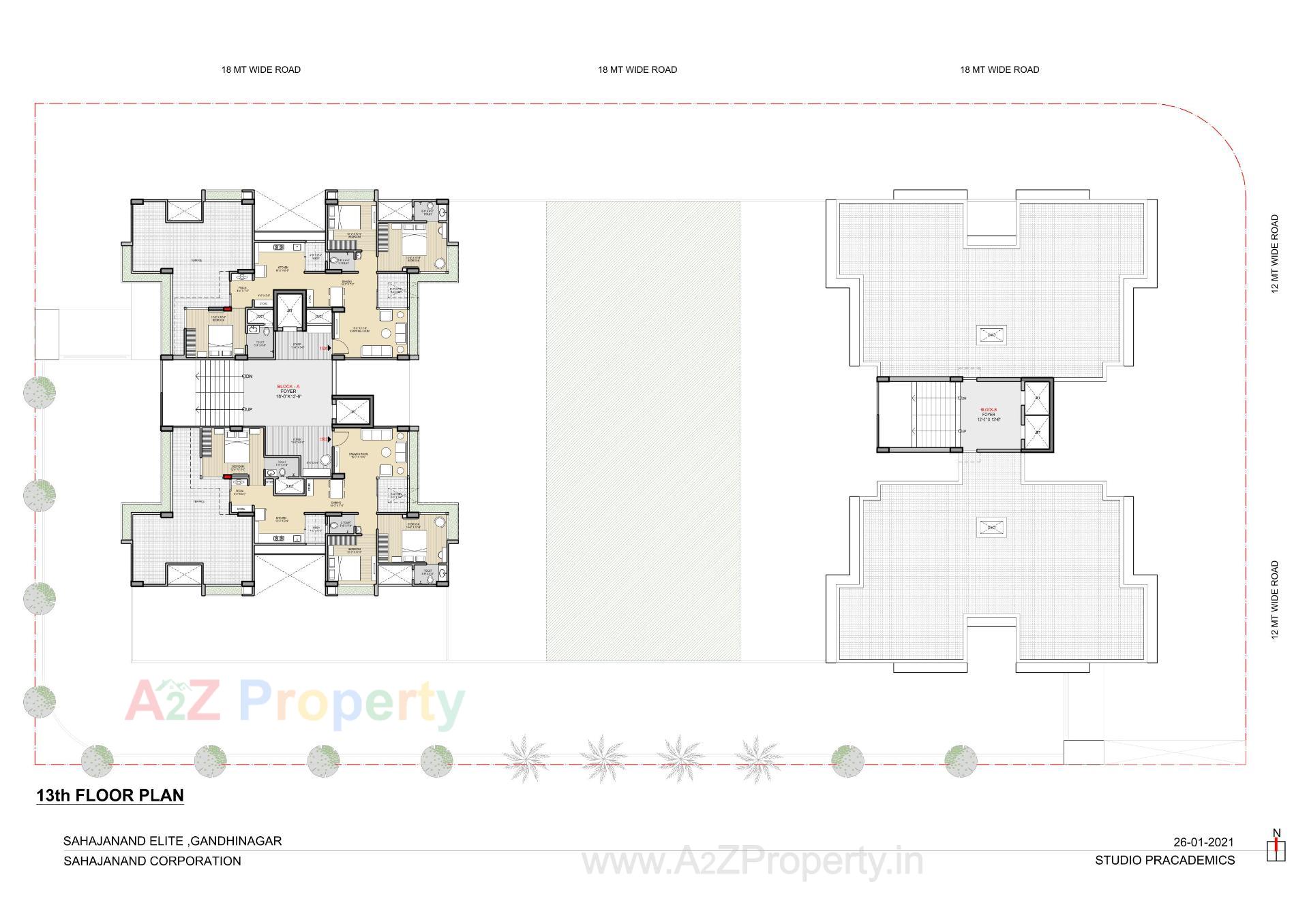 Layout of real estate project Sahajanand Elite located at Tarapur, Gandhinagar, Gujarat