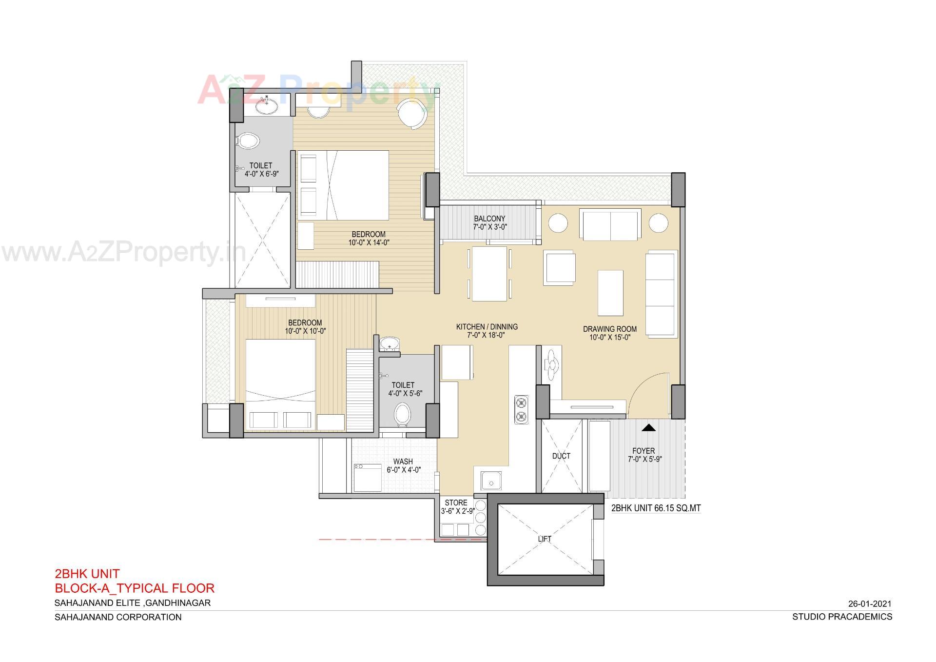 Layout of real estate project Sahajanand Elite located at Tarapur, Gandhinagar, Gujarat