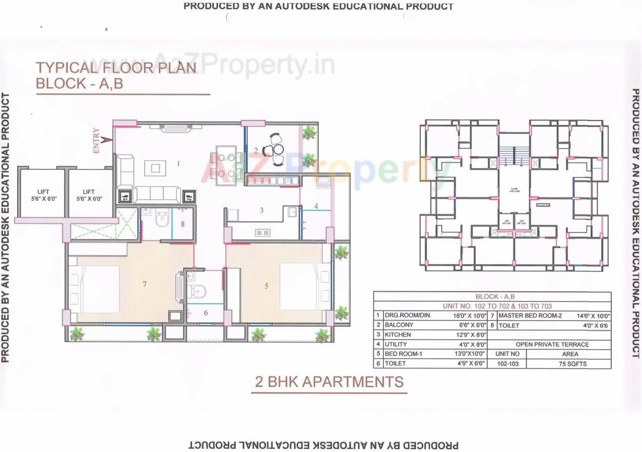 Layout of real estate project Sahajanand Helenium located at Zundal, Gandhinagar, Gujarat