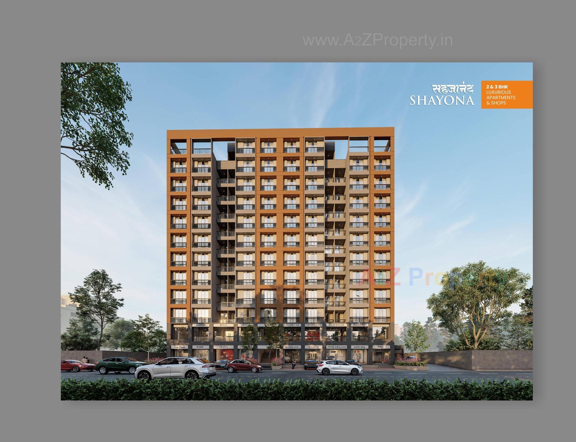 3D Elevation of real estate project Sahajanand Sayona located at Sargasan, Gandhinagar, Gujarat