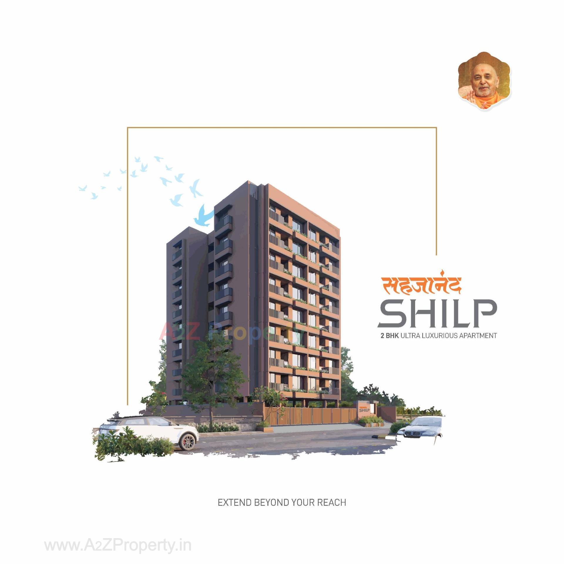 3D Elevation of real estate project Sahajanand Shilp located at Vavol, Gandhinagar, Gujarat