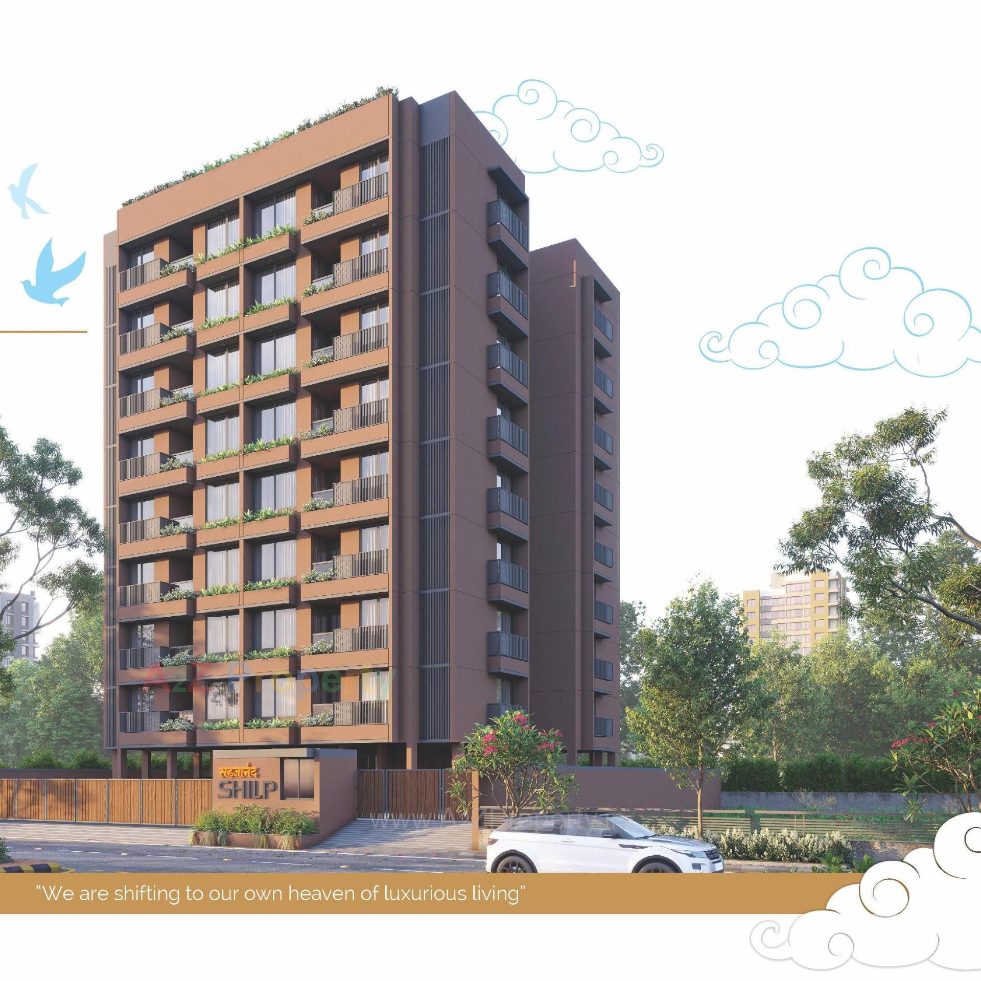 3D Elevation of real estate project Sahajanand Shilp located at Vavol, Gandhinagar, Gujarat