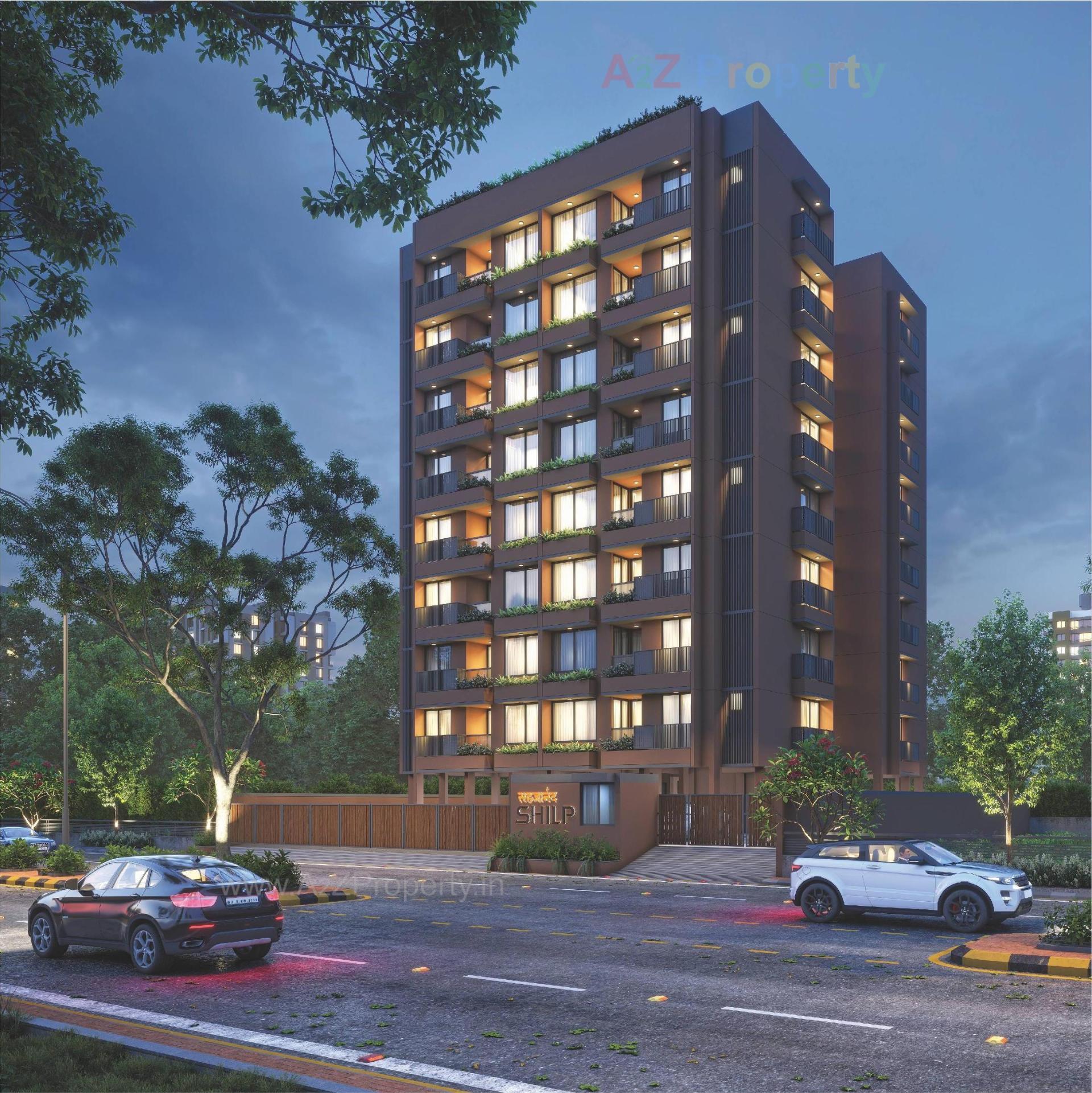 3D Elevation of real estate project Sahajanand Shilp located at Vavol, Gandhinagar, Gujarat