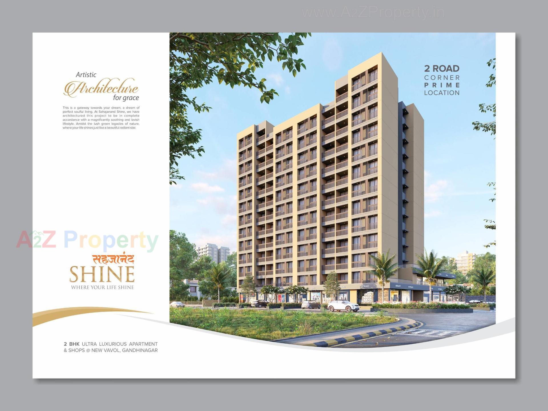 3D Elevation of real estate project Sahajanand Shine located at Vavol, Gandhinagar, Gujarat