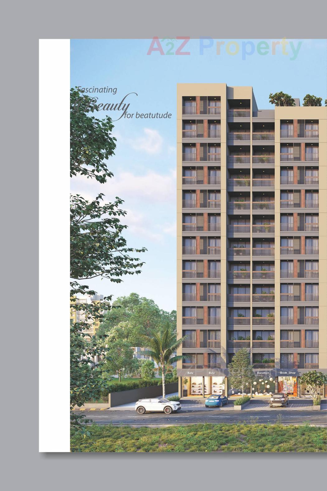 3D Elevation of real estate project Sahajanand Shine located at Vavol, Gandhinagar, Gujarat