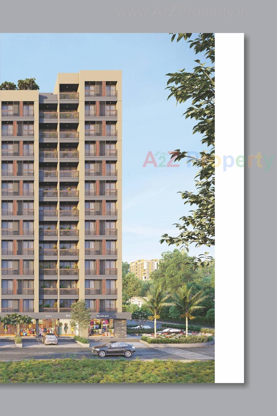 3D Elevation of real estate project Sahajanand Shine located at Vavol, Gandhinagar, Gujarat