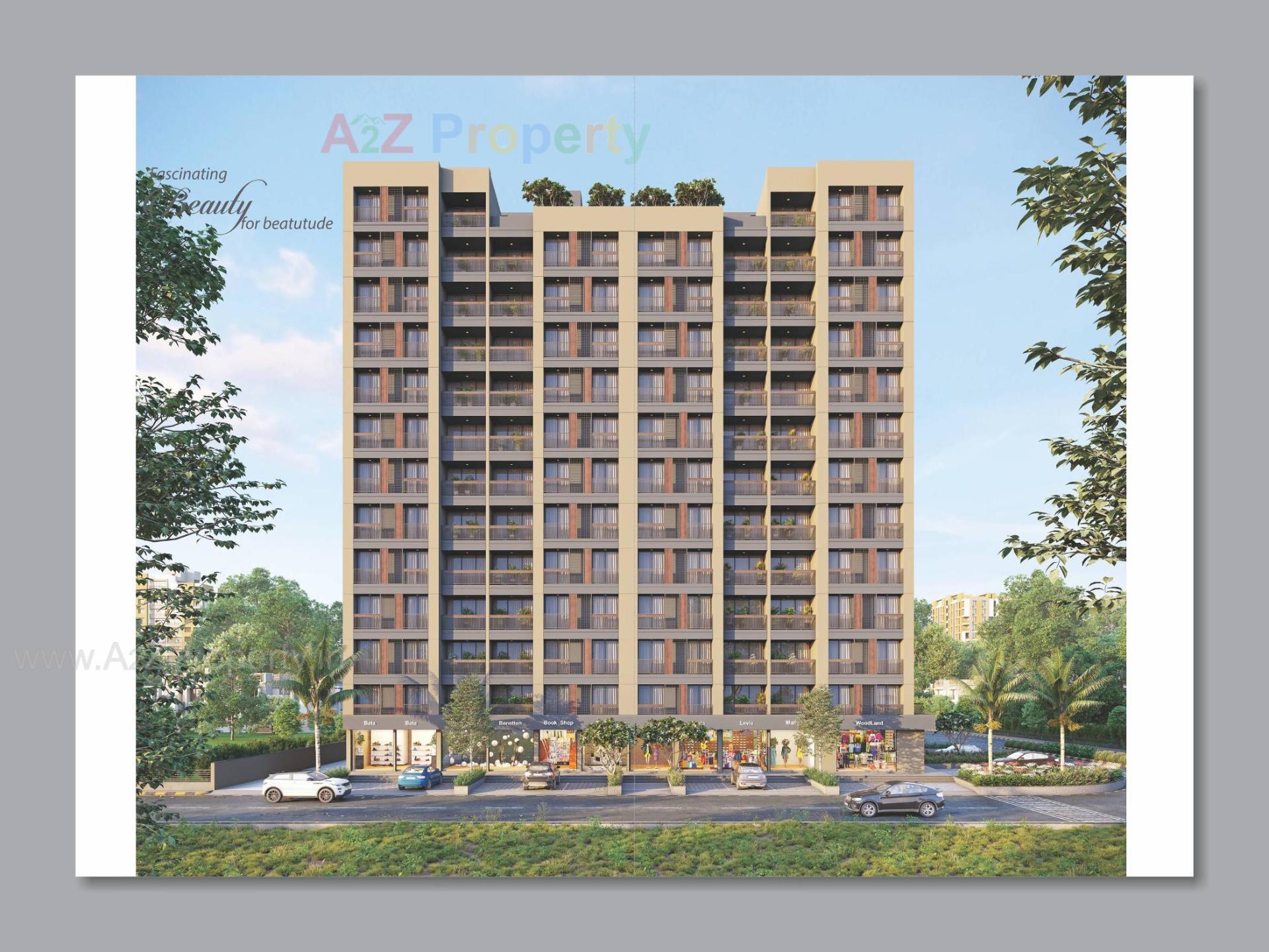 3D Elevation of real estate project Sahajanand Shine located at Vavol, Gandhinagar, Gujarat