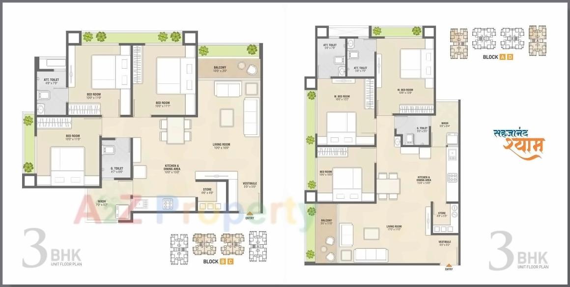 Layout of real estate project Sahajanand Shyam located at Vavol, Gandhinagar, Gujarat