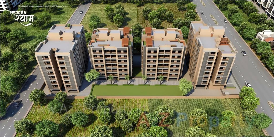 3D Elevation of real estate project Sahajanand Shyam located at Vavol, Gandhinagar, Gujarat