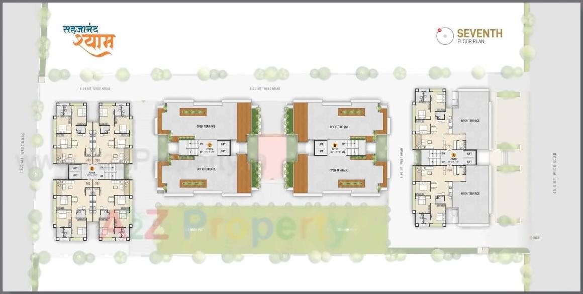 Layout of real estate project Sahajanand Shyam located at Vavol, Gandhinagar, Gujarat