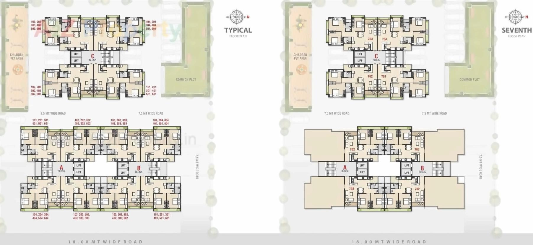 Layout of real estate project Sahajanand Sparsh located at Gandhinagar, Gandhinagar, Gujarat