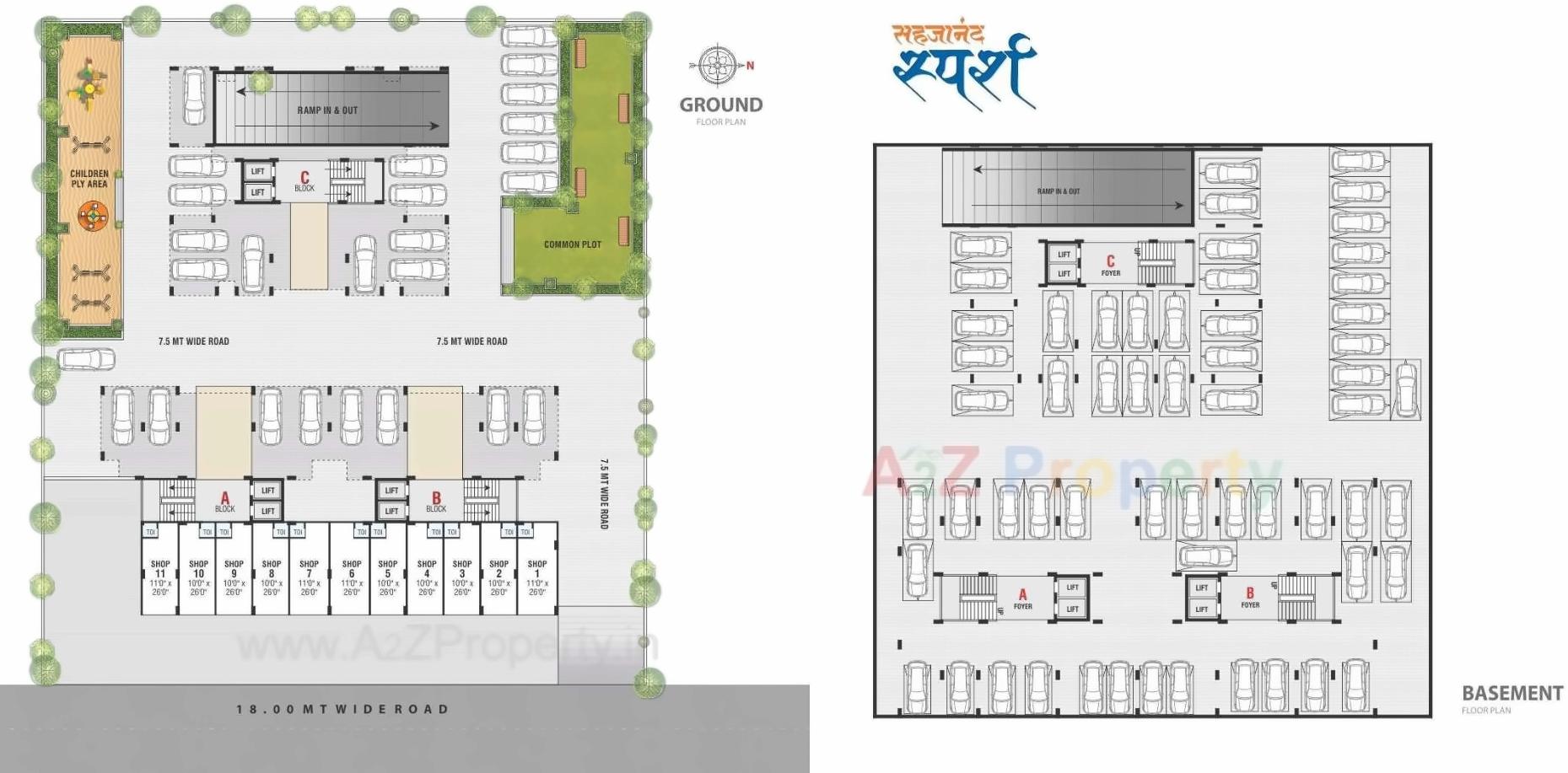 Layout of real estate project Sahajanand Sparsh located at Gandhinagar, Gandhinagar, Gujarat