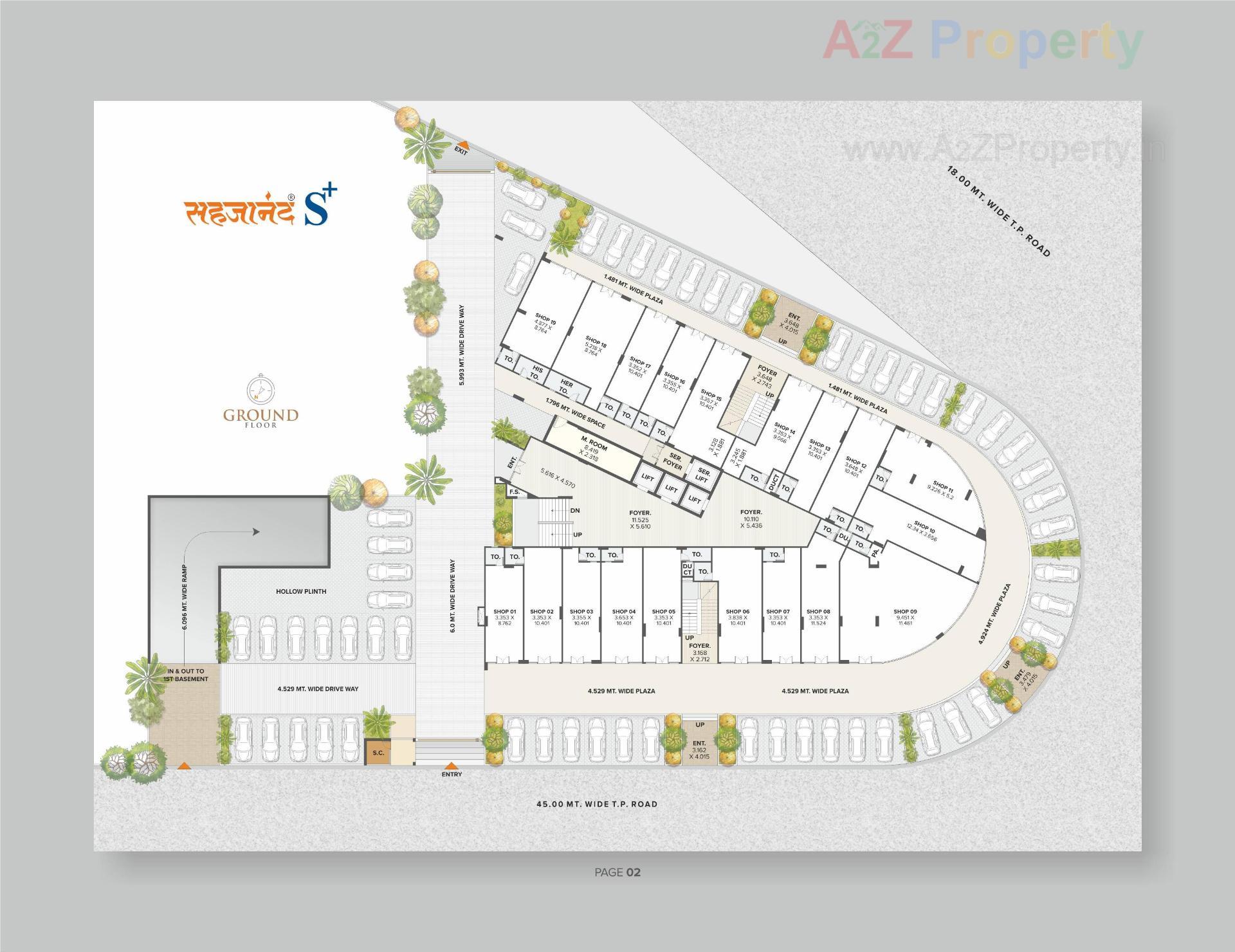 Layout of real estate project Sahjanand S+ located at Vavol, Gandhinagar, Gujarat