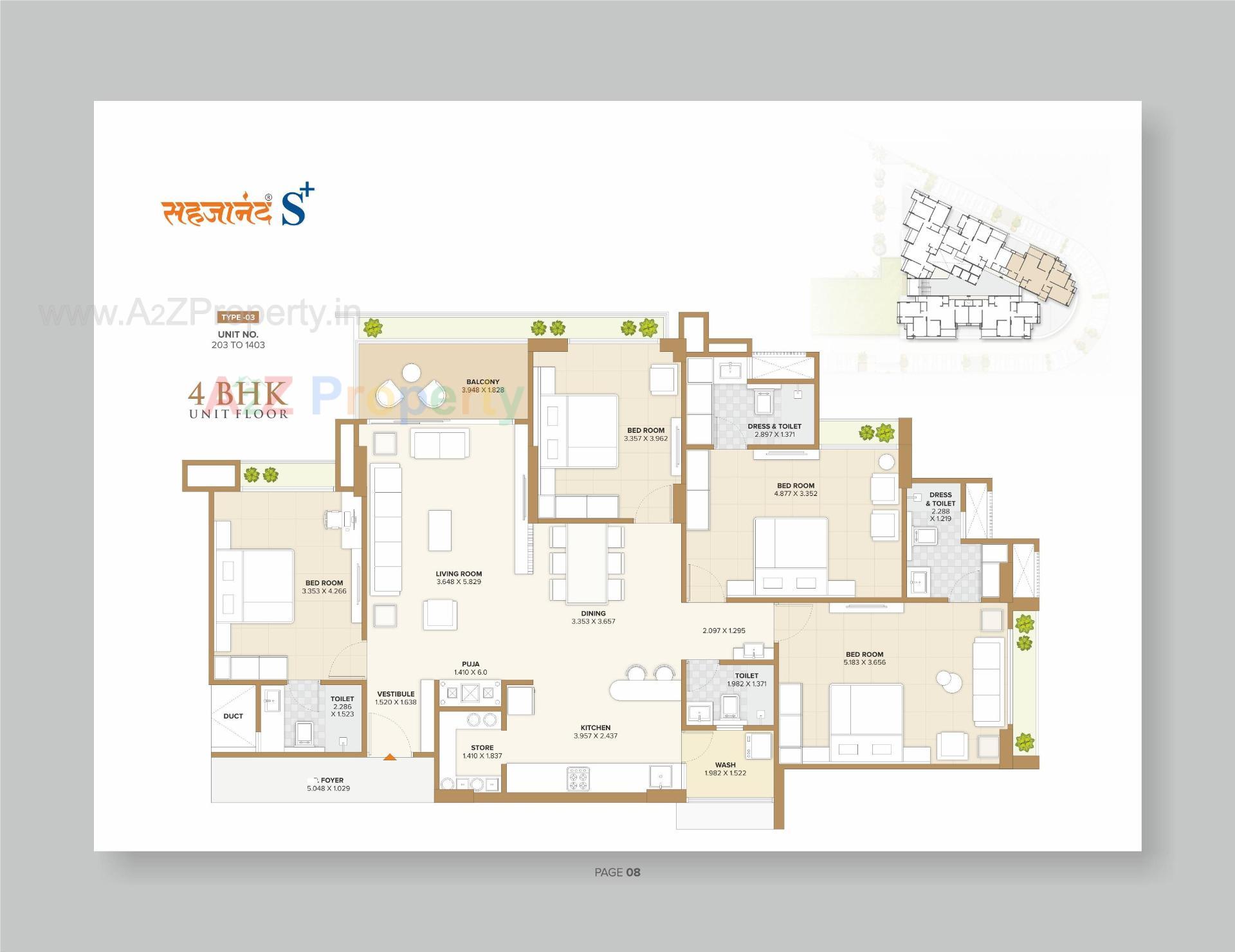 Layout of real estate project Sahjanand S+ located at Vavol, Gandhinagar, Gujarat