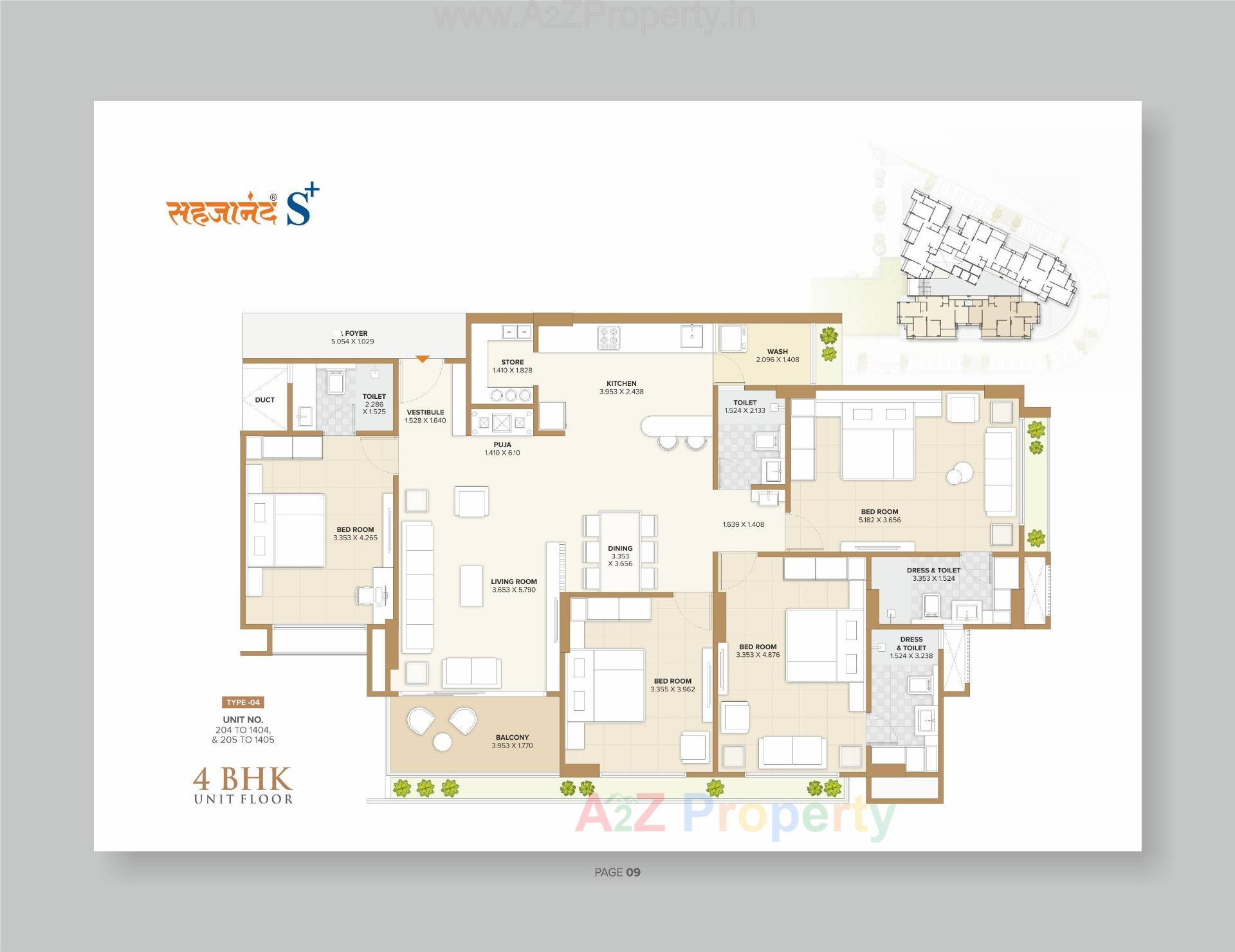 Layout of real estate project Sahjanand S+ located at Vavol, Gandhinagar, Gujarat