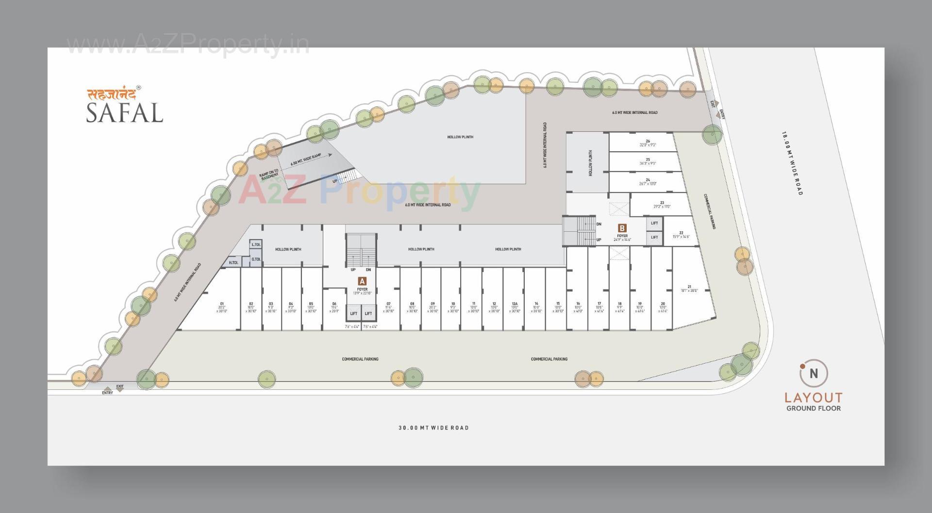 Layout of real estate project Sahjanand Safal located at Uvarsad, Gandhinagar, Gujarat