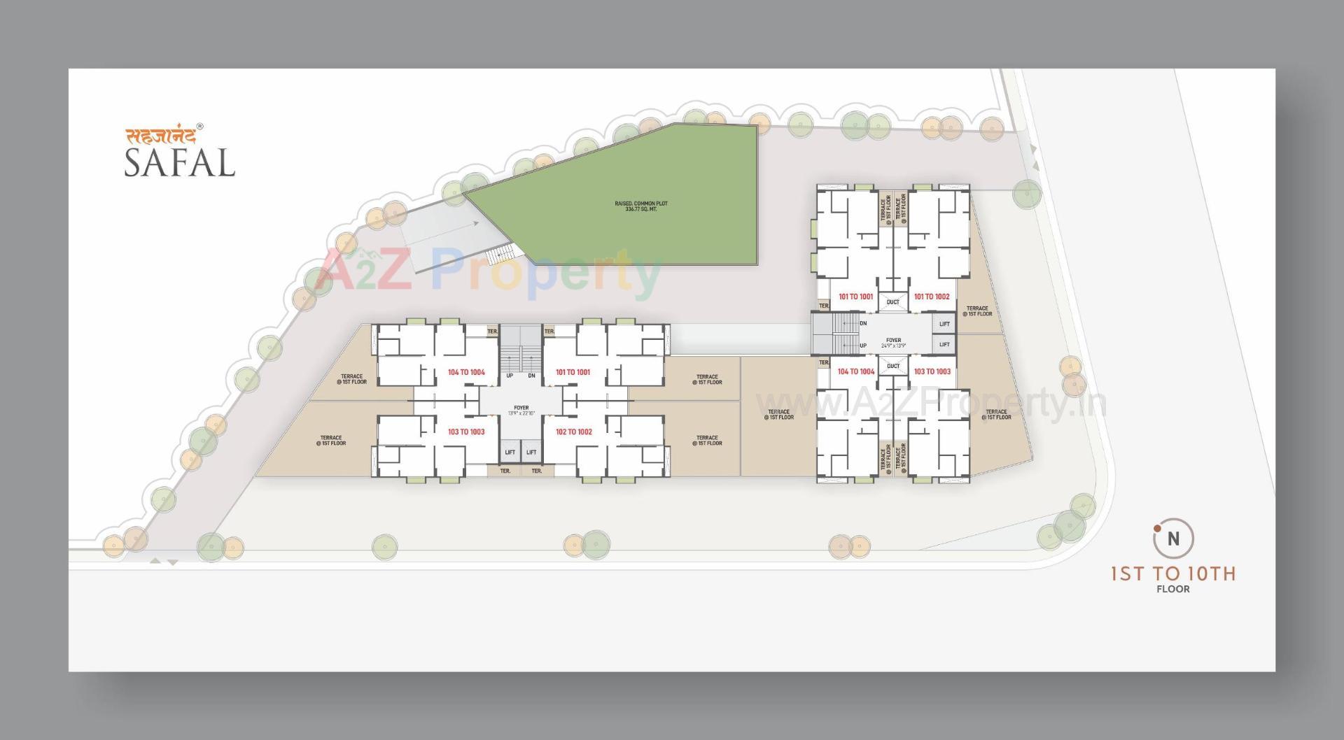 Layout of real estate project Sahjanand Safal located at Uvarsad, Gandhinagar, Gujarat