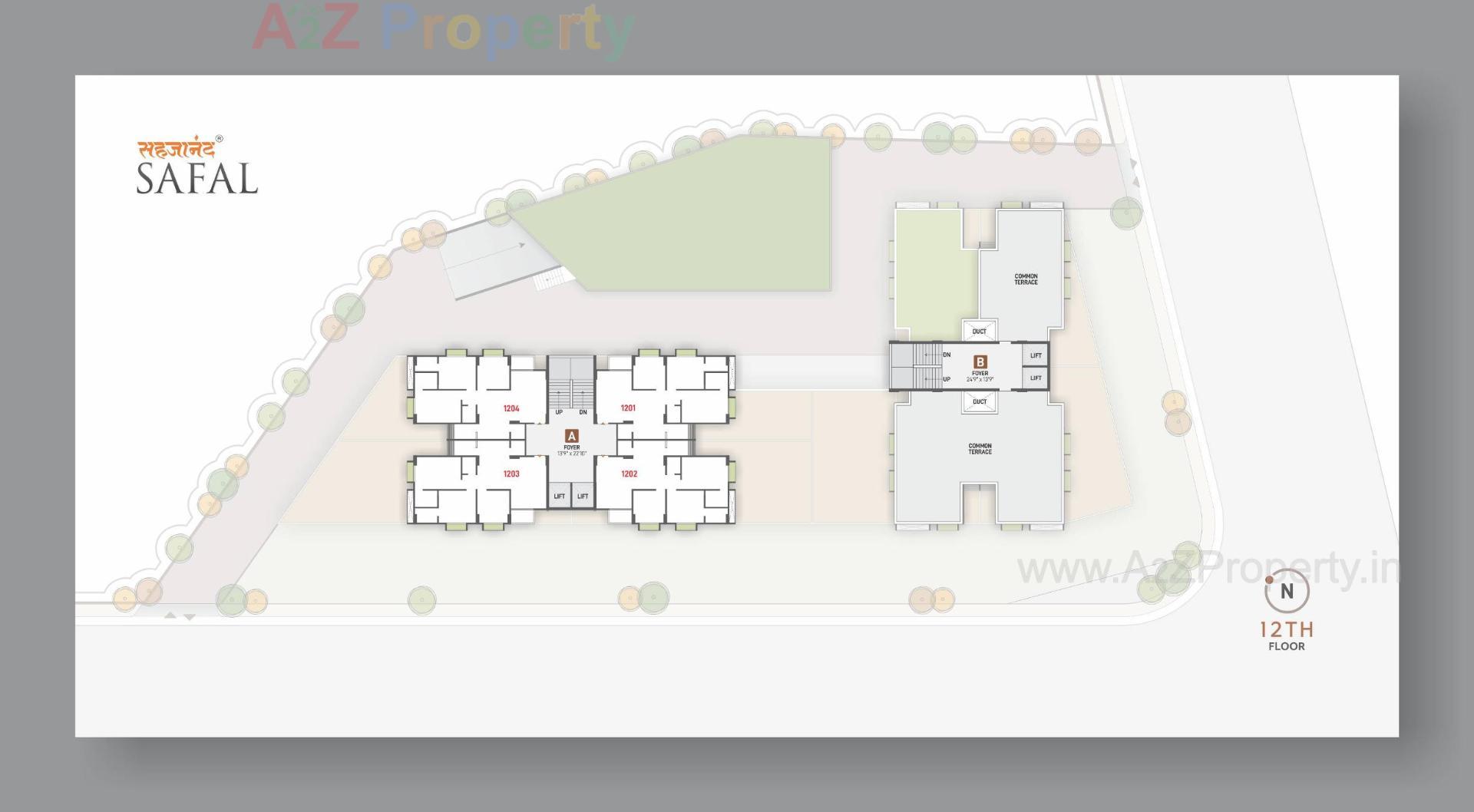 Layout of real estate project Sahjanand Safal located at Uvarsad, Gandhinagar, Gujarat