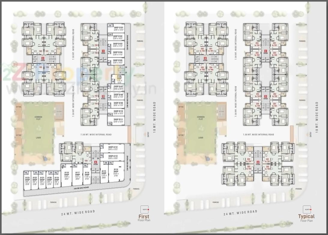 Layout of real estate project Sahjanand Sarjan located at Sargasan, Gandhinagar, Gujarat