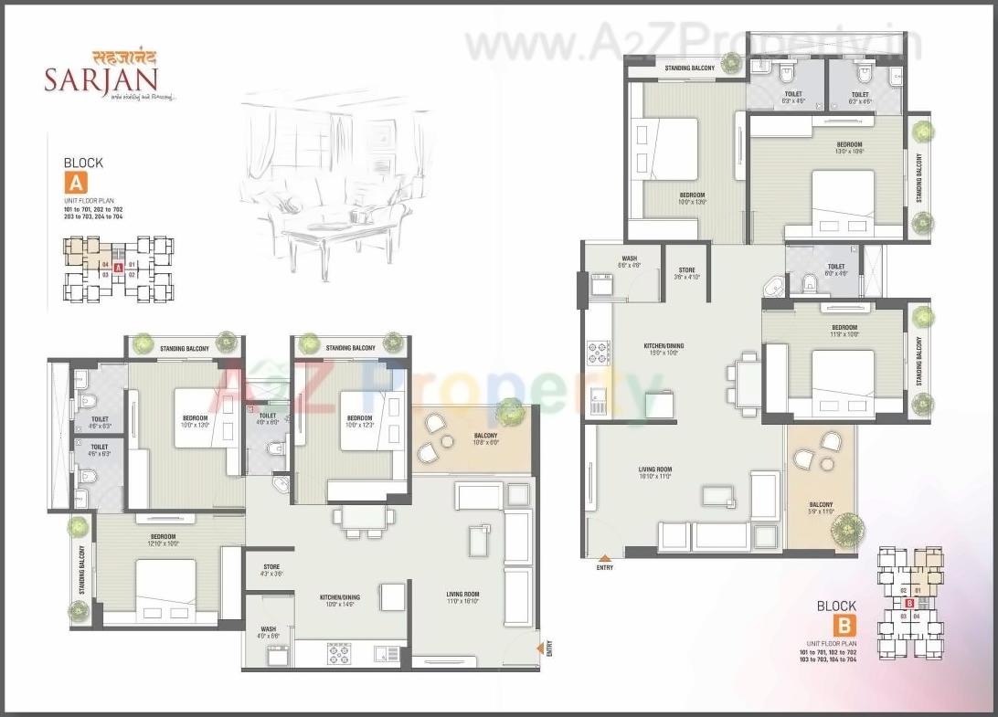 Layout of real estate project Sahjanand Sarjan located at Sargasan, Gandhinagar, Gujarat