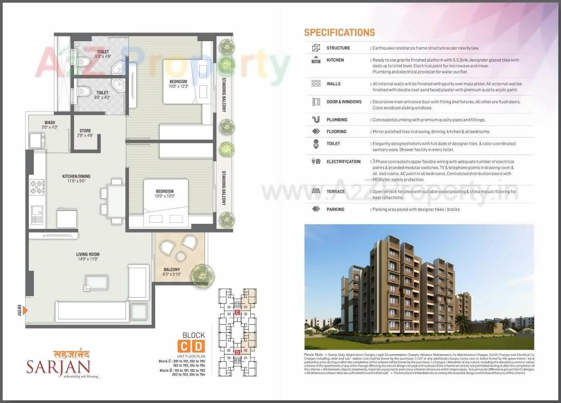 Layout of real estate project Sahjanand Sarjan located at Sargasan, Gandhinagar, Gujarat