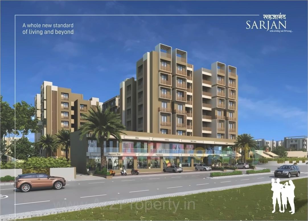 3D Elevation of real estate project Sahjanand Sarjan located at Sargasan, Gandhinagar, Gujarat