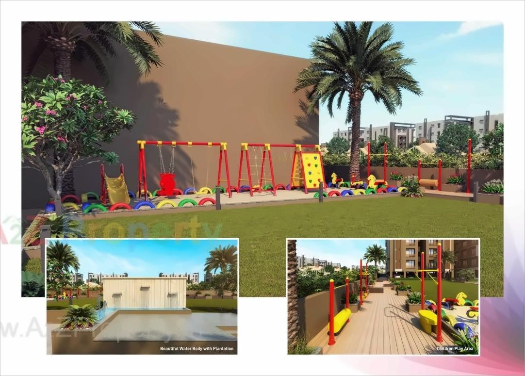 3D Elevation of real estate project Sahjanand Sarjan located at Sargasan, Gandhinagar, Gujarat