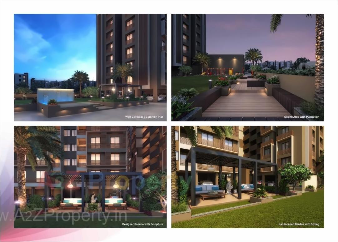 3D Elevation of real estate project Sahjanand Sarjan located at Sargasan, Gandhinagar, Gujarat