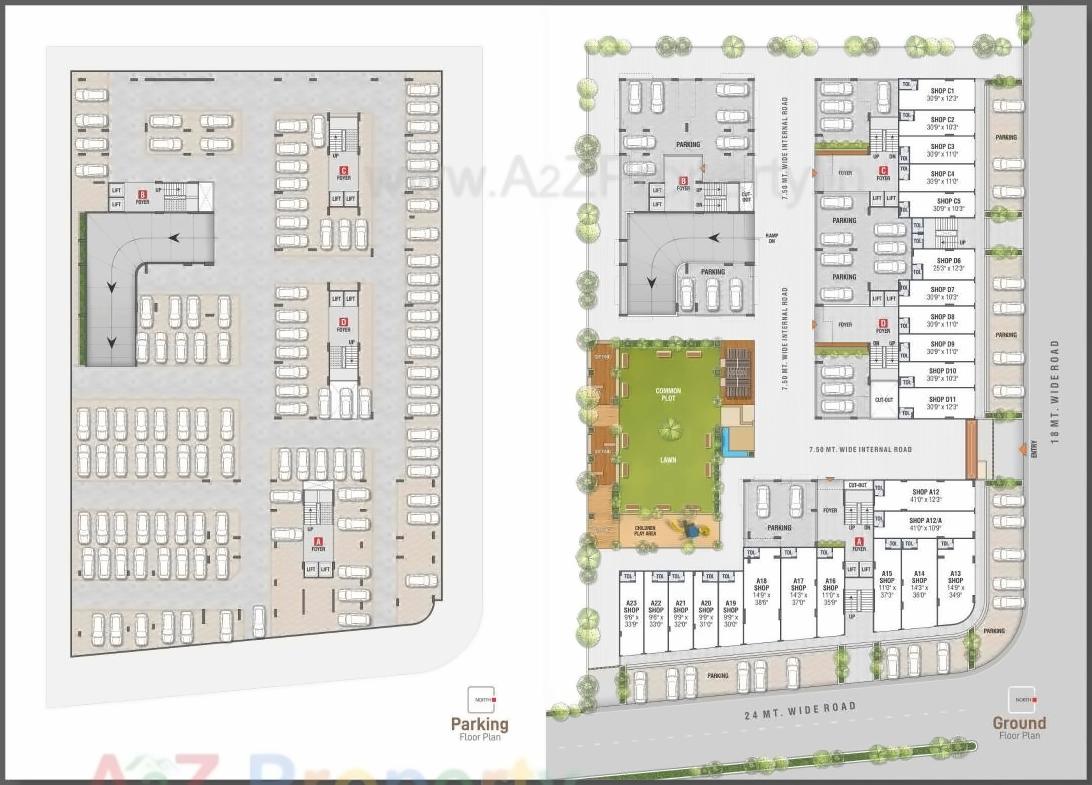 Layout of real estate project Sahjanand Sarjan located at Sargasan, Gandhinagar, Gujarat