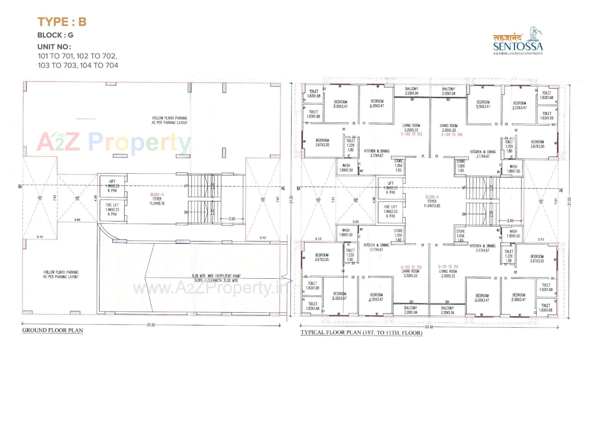 Layout of real estate project Sahjanand Sentossa located at Pethapur, Gandhinagar, Gujarat