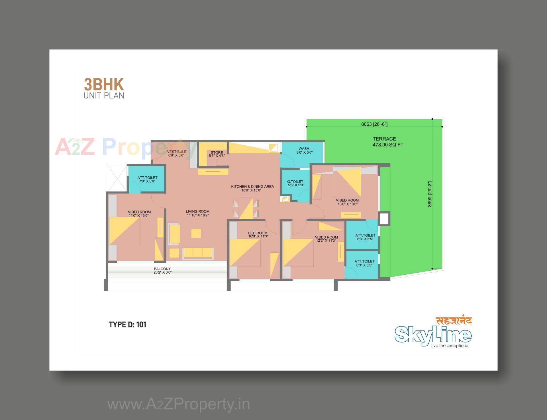 Layout of real estate project Sahjanand Skyline located at Vavol, Gandhinagar, Gujarat