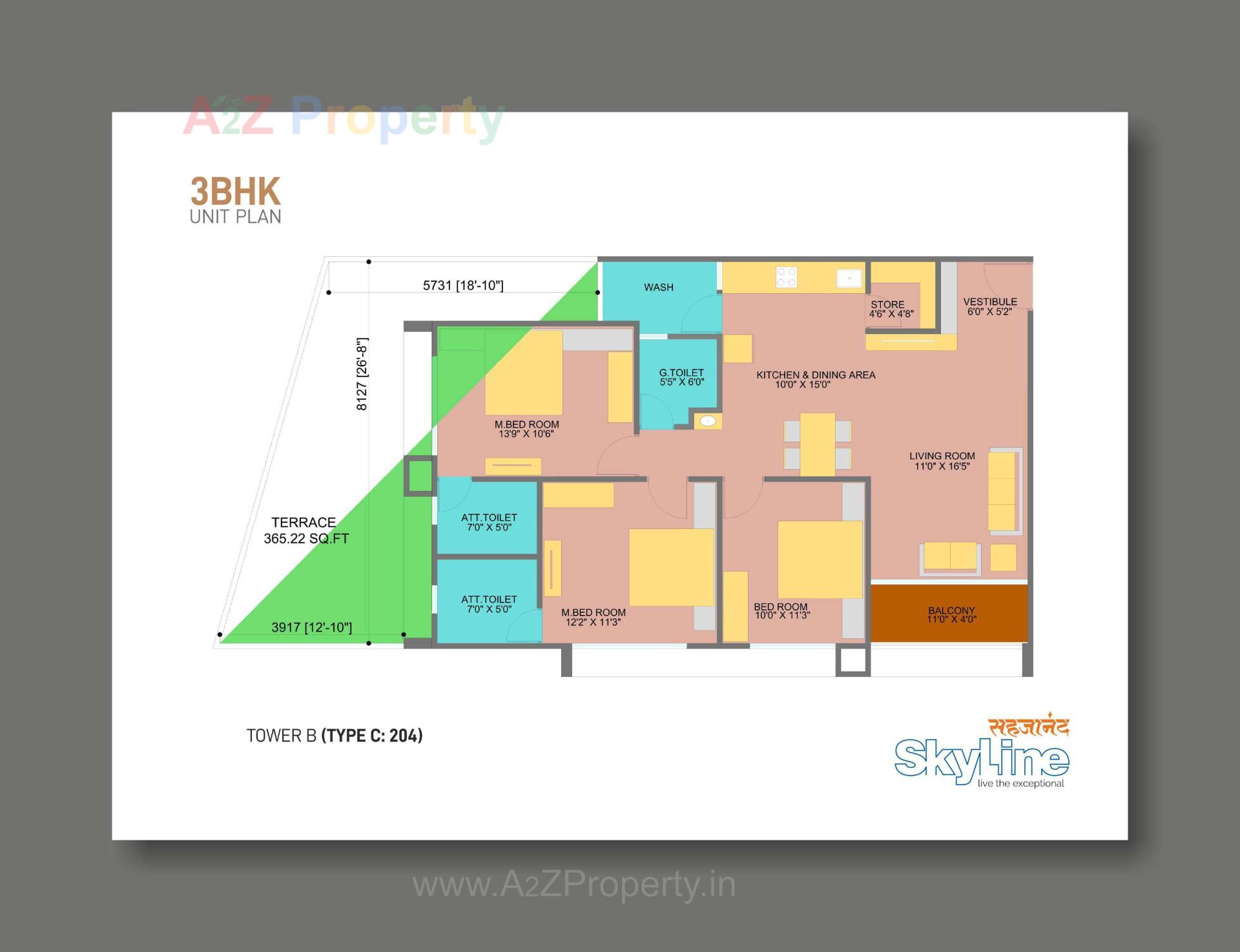 Layout of real estate project Sahjanand Skyline located at Vavol, Gandhinagar, Gujarat
