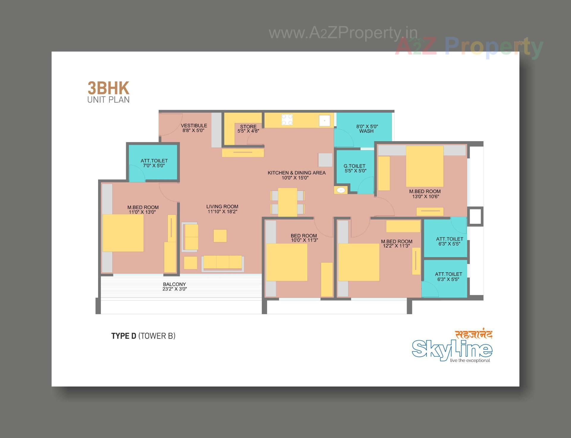 Layout of real estate project Sahjanand Skyline located at Vavol, Gandhinagar, Gujarat