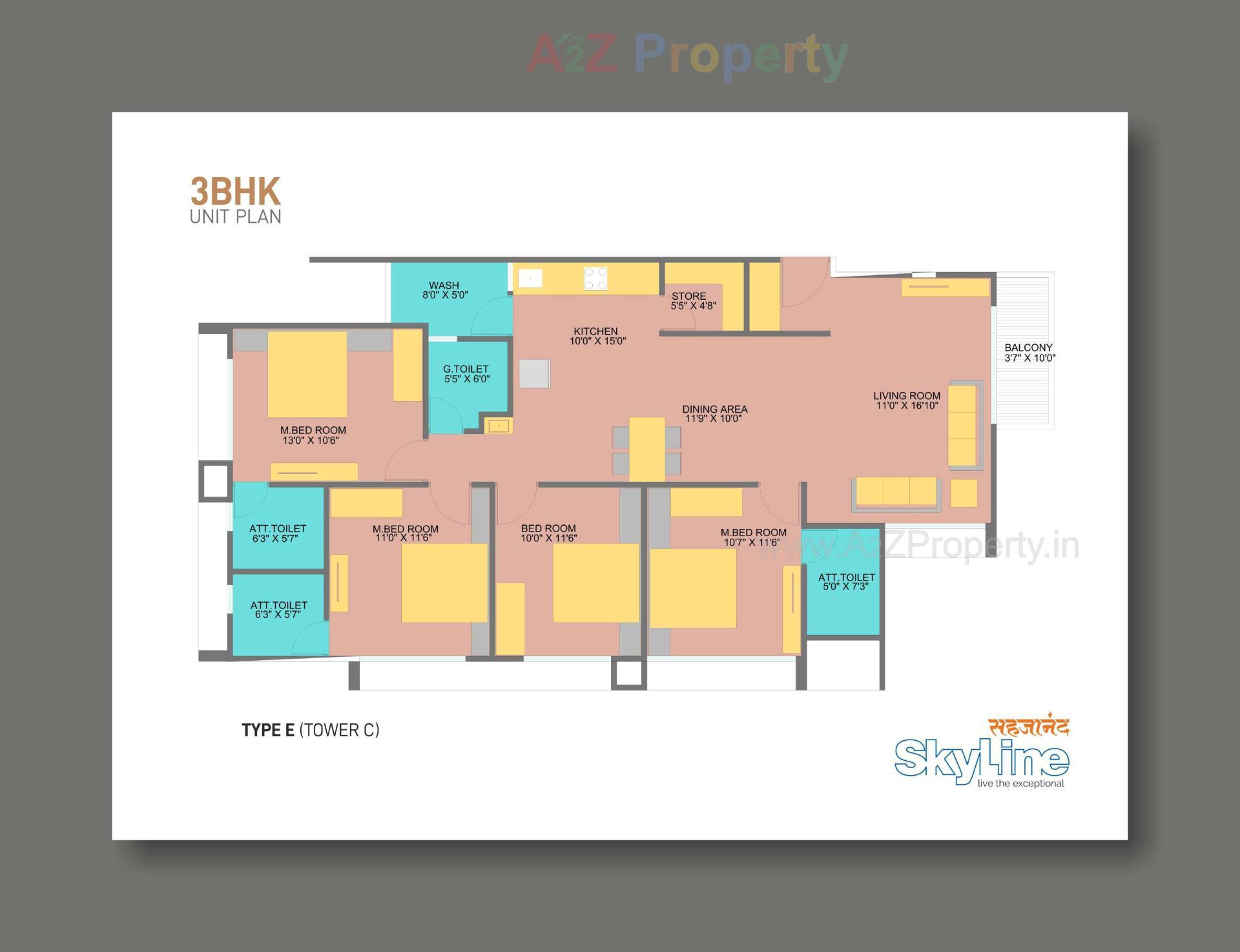 Layout of real estate project Sahjanand Skyline located at Vavol, Gandhinagar, Gujarat