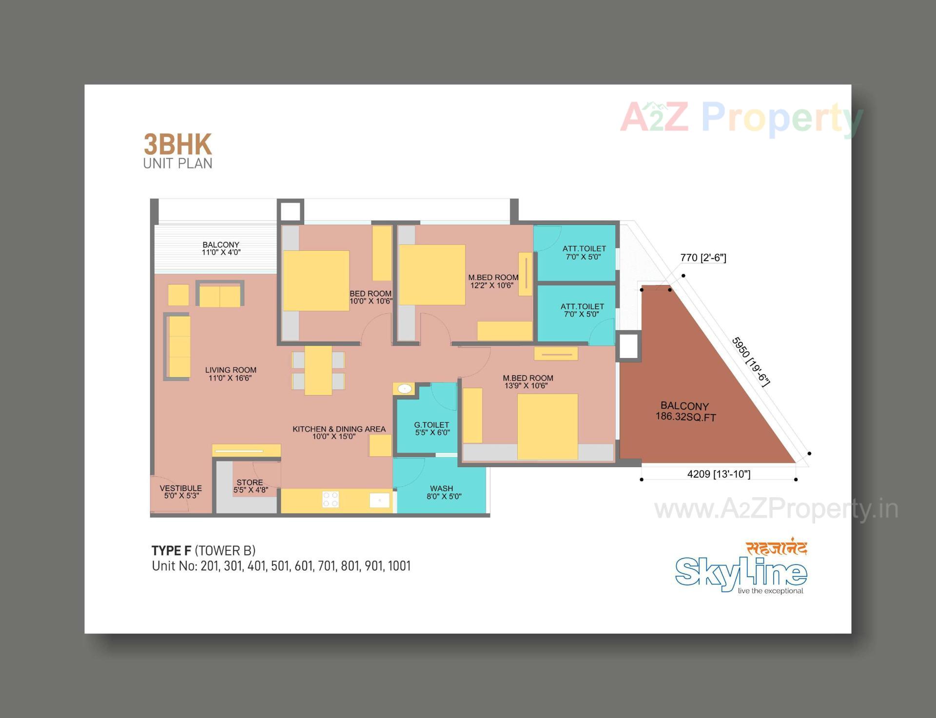 Layout of real estate project Sahjanand Skyline located at Vavol, Gandhinagar, Gujarat