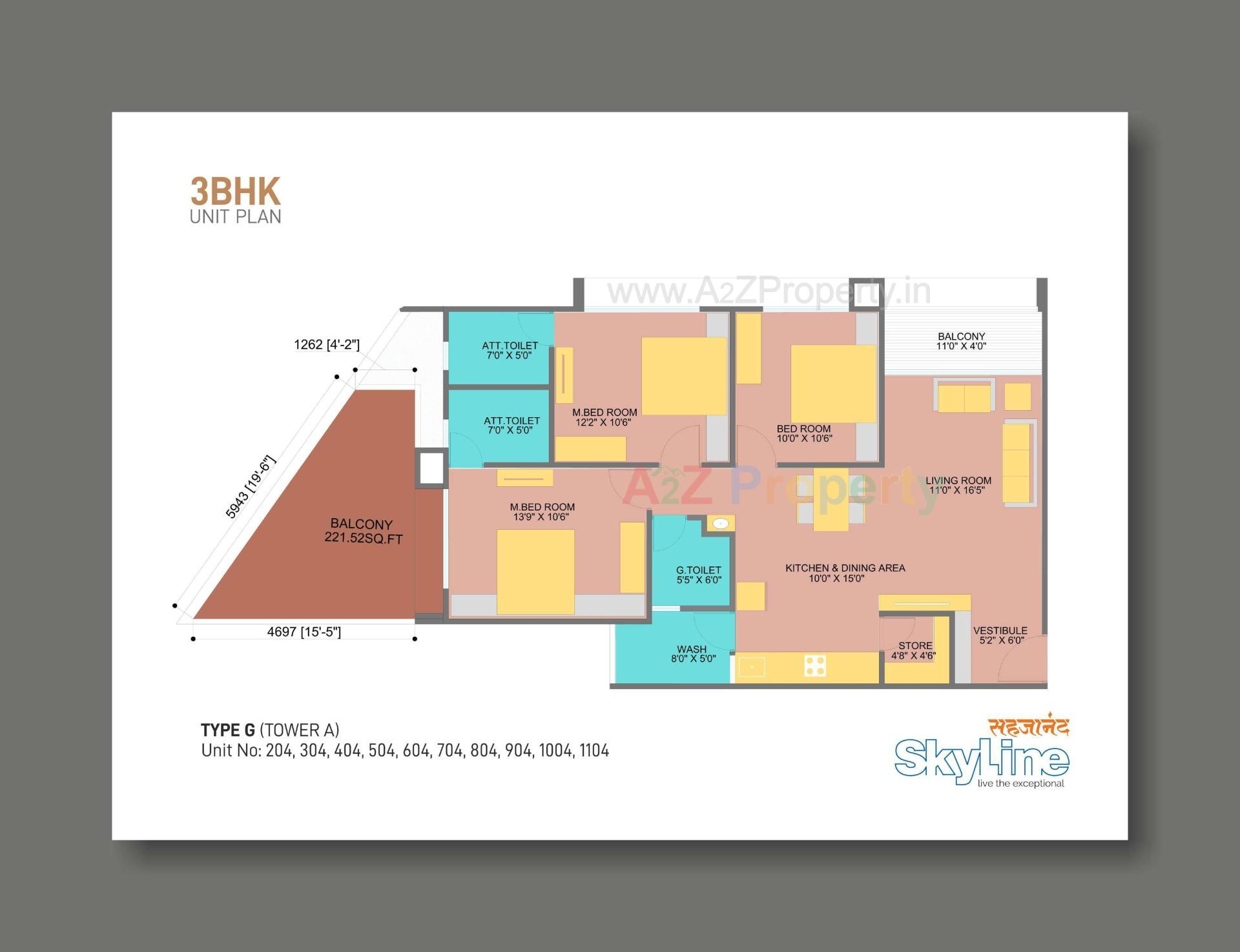 Layout of real estate project Sahjanand Skyline located at Vavol, Gandhinagar, Gujarat