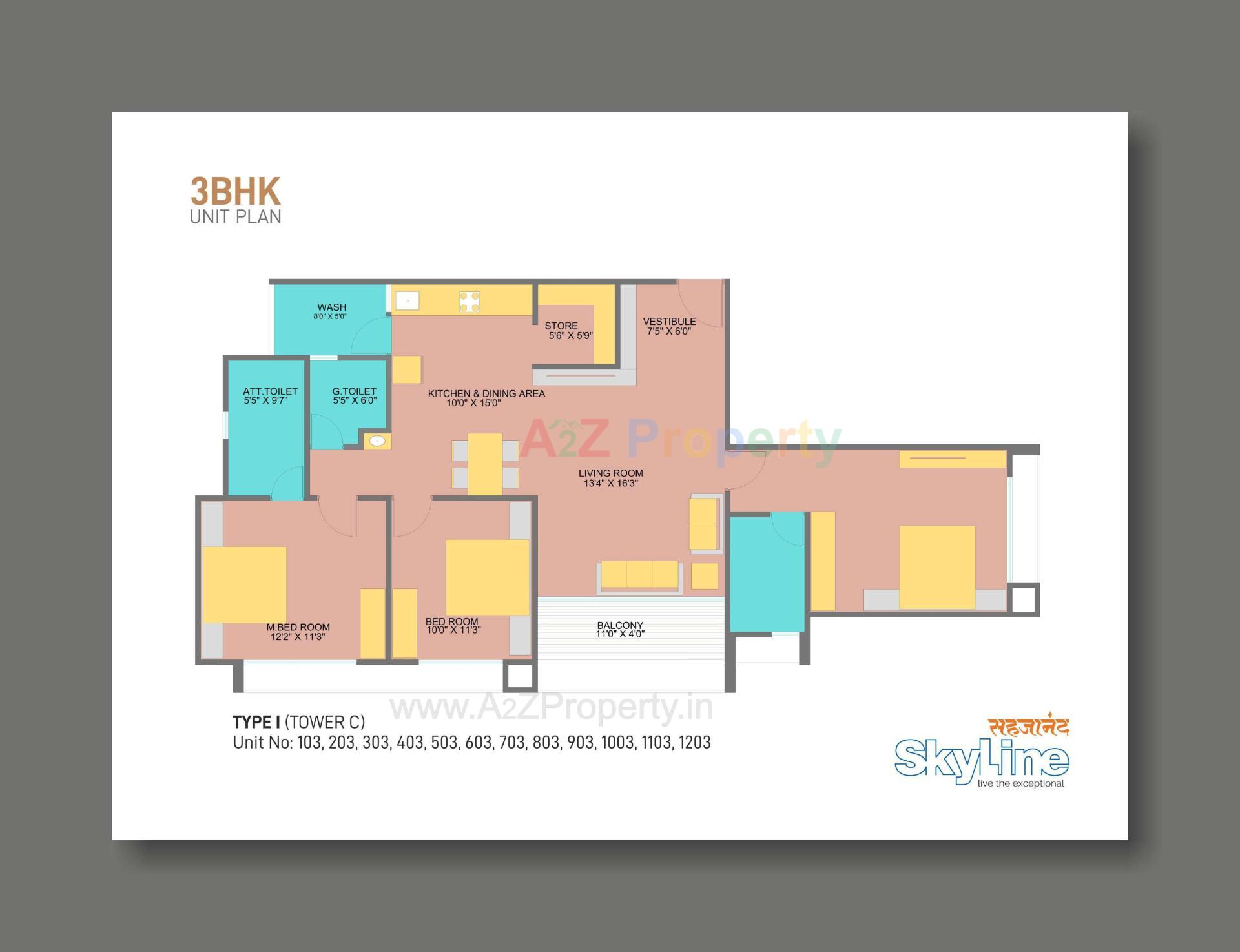 Layout of real estate project Sahjanand Skyline located at Vavol, Gandhinagar, Gujarat
