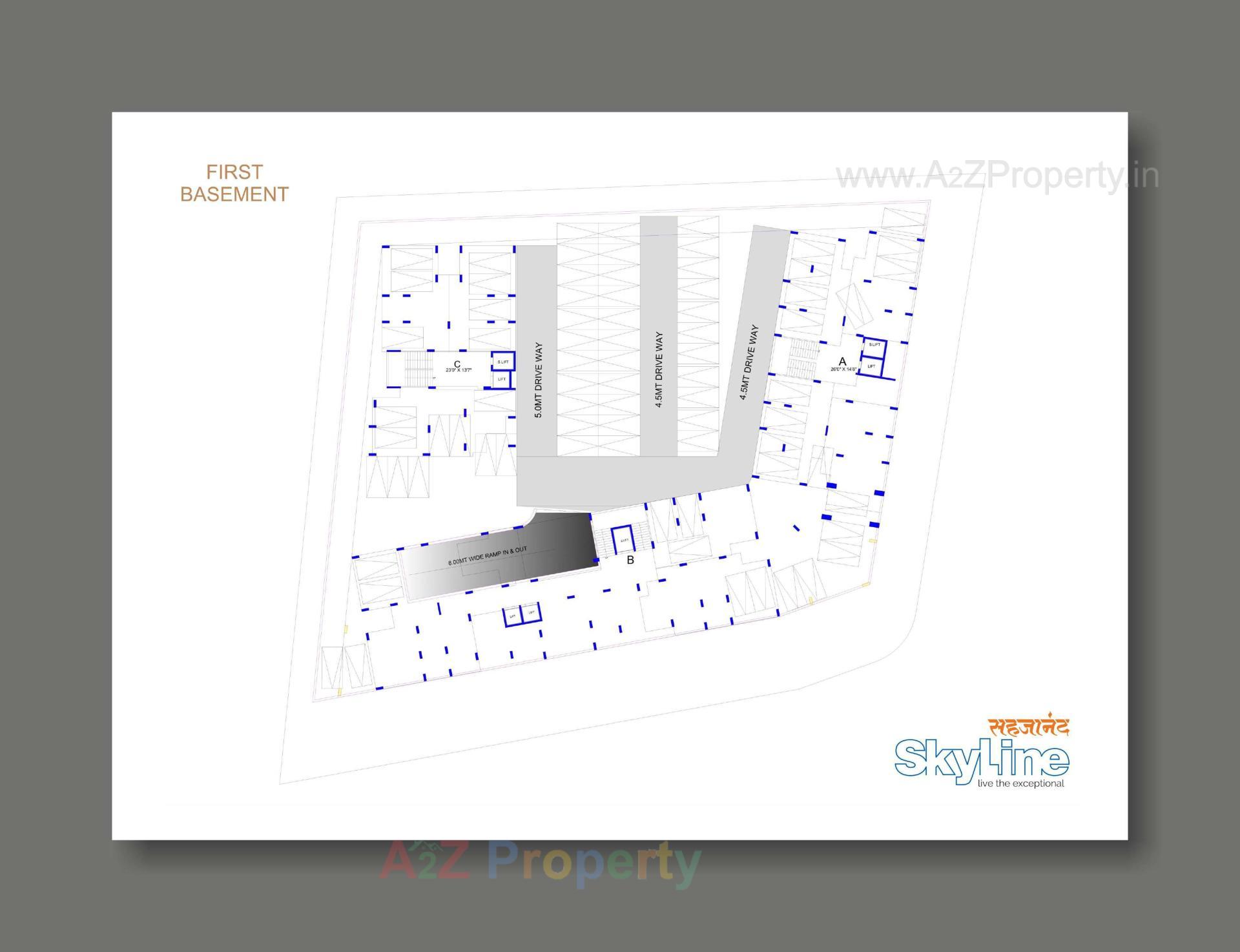 Layout of real estate project Sahjanand Skyline located at Vavol, Gandhinagar, Gujarat