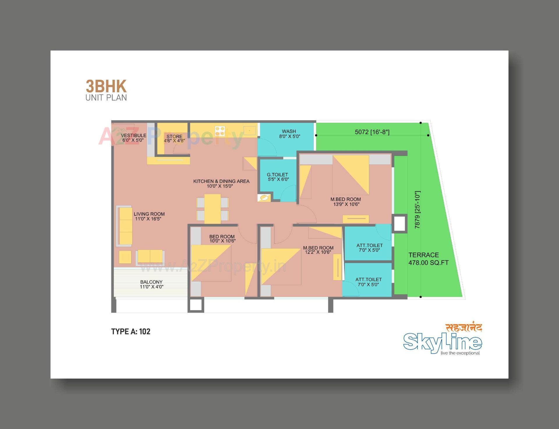 Layout of real estate project Sahjanand Skyline located at Vavol, Gandhinagar, Gujarat
