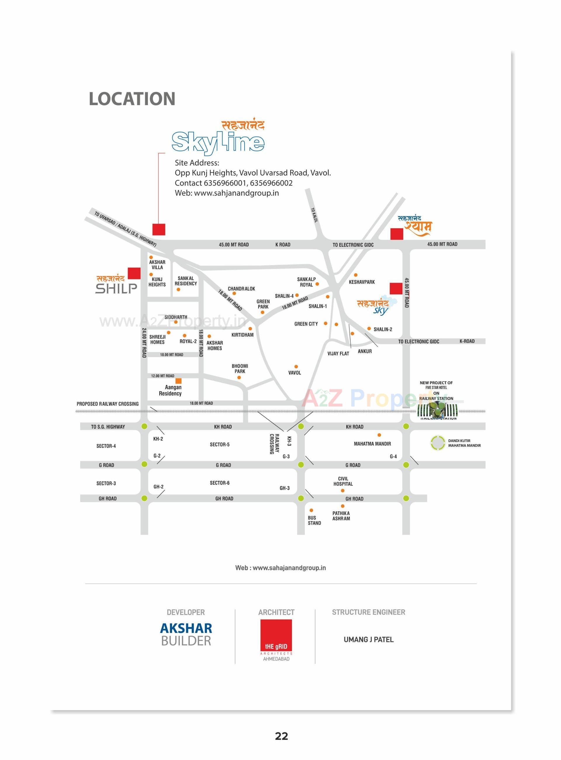  of real estate project Sahjanand Skyline located at Vavol, Gandhinagar, Gujarat