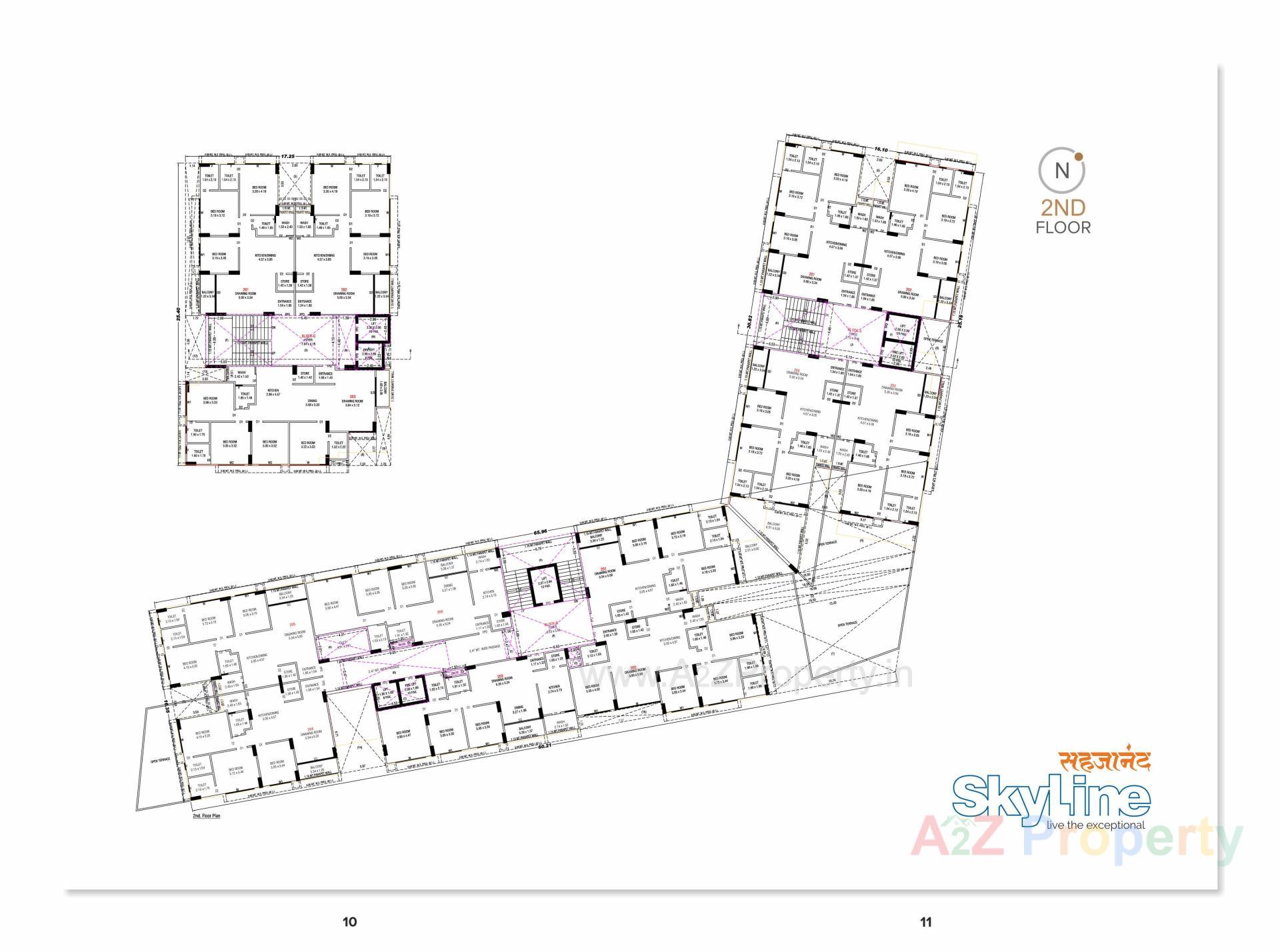Layout of real estate project Sahjanand Skyline located at Vavol, Gandhinagar, Gujarat