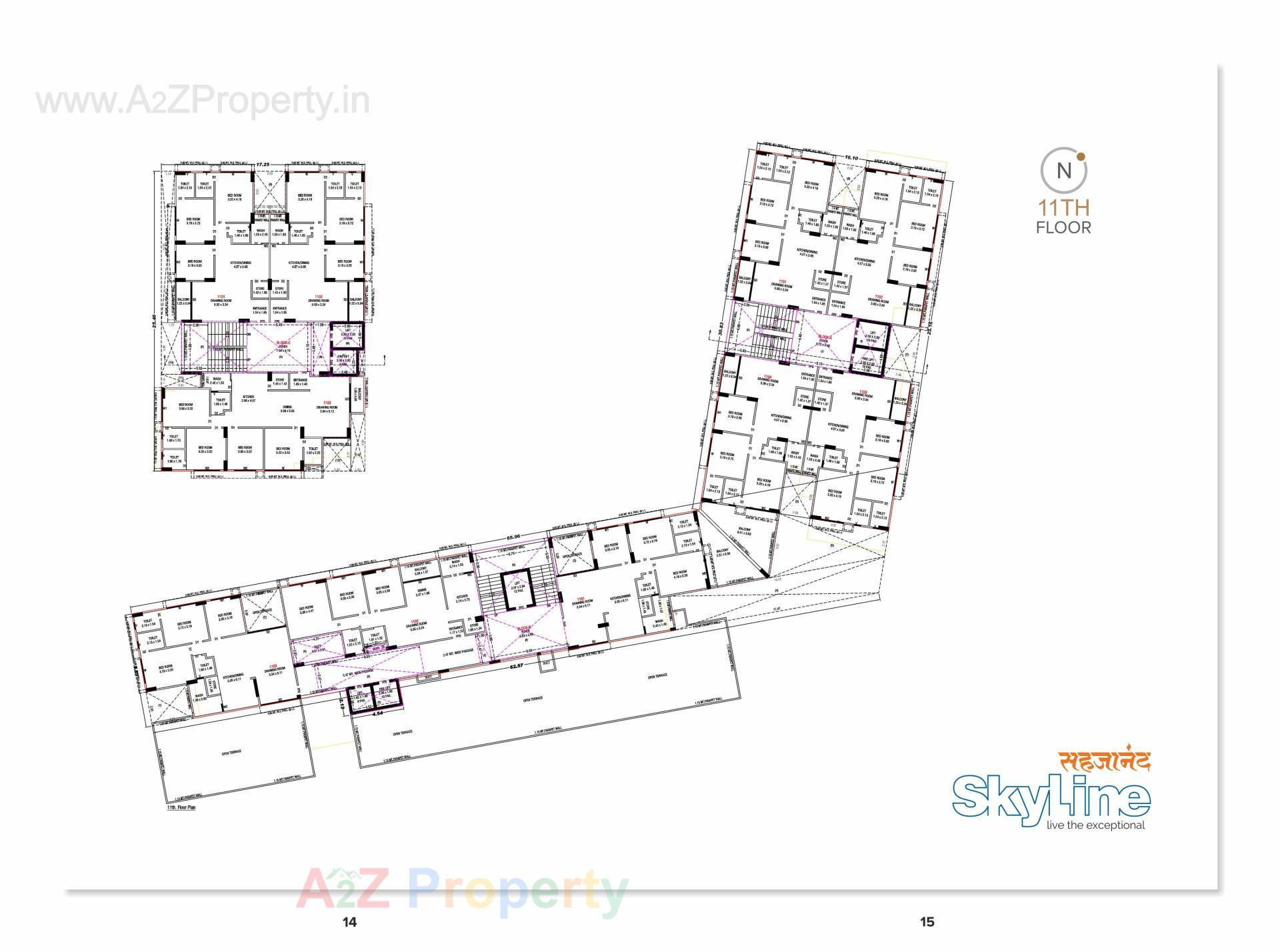 Layout of real estate project Sahjanand Skyline located at Vavol, Gandhinagar, Gujarat