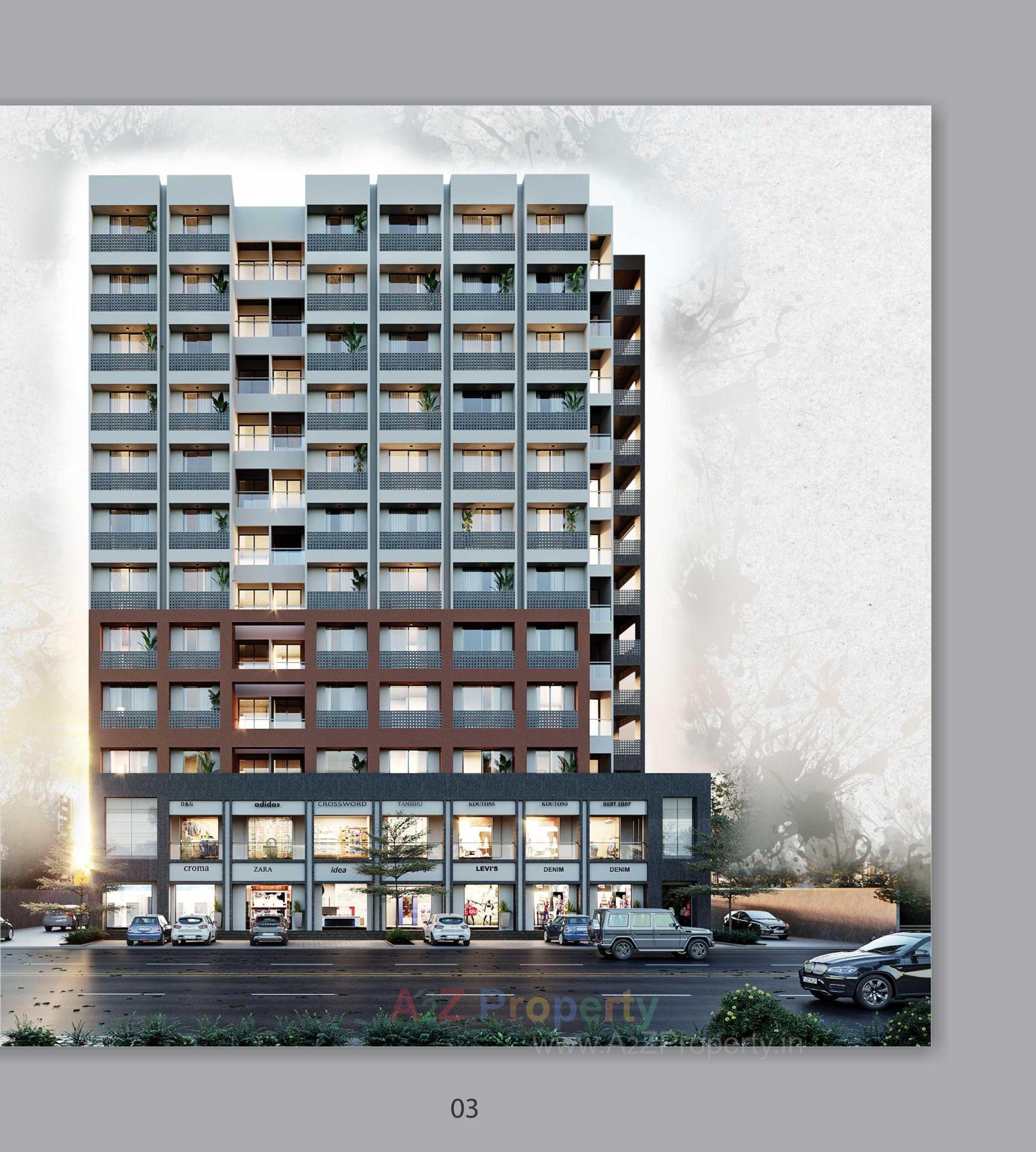 3D Elevation of real estate project Sahjanand Srushti located at Sargasan, Gandhinagar, Gujarat