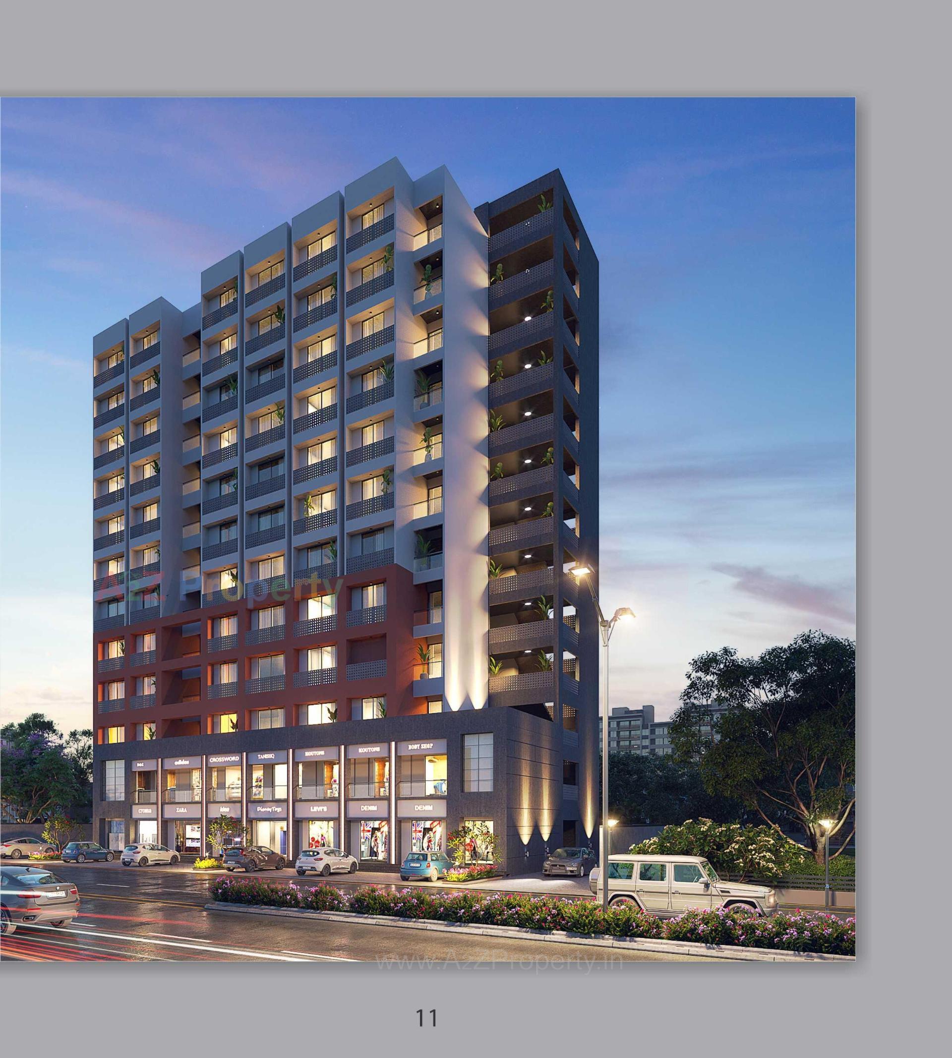 3D Elevation of real estate project Sahjanand Srushti located at Sargasan, Gandhinagar, Gujarat