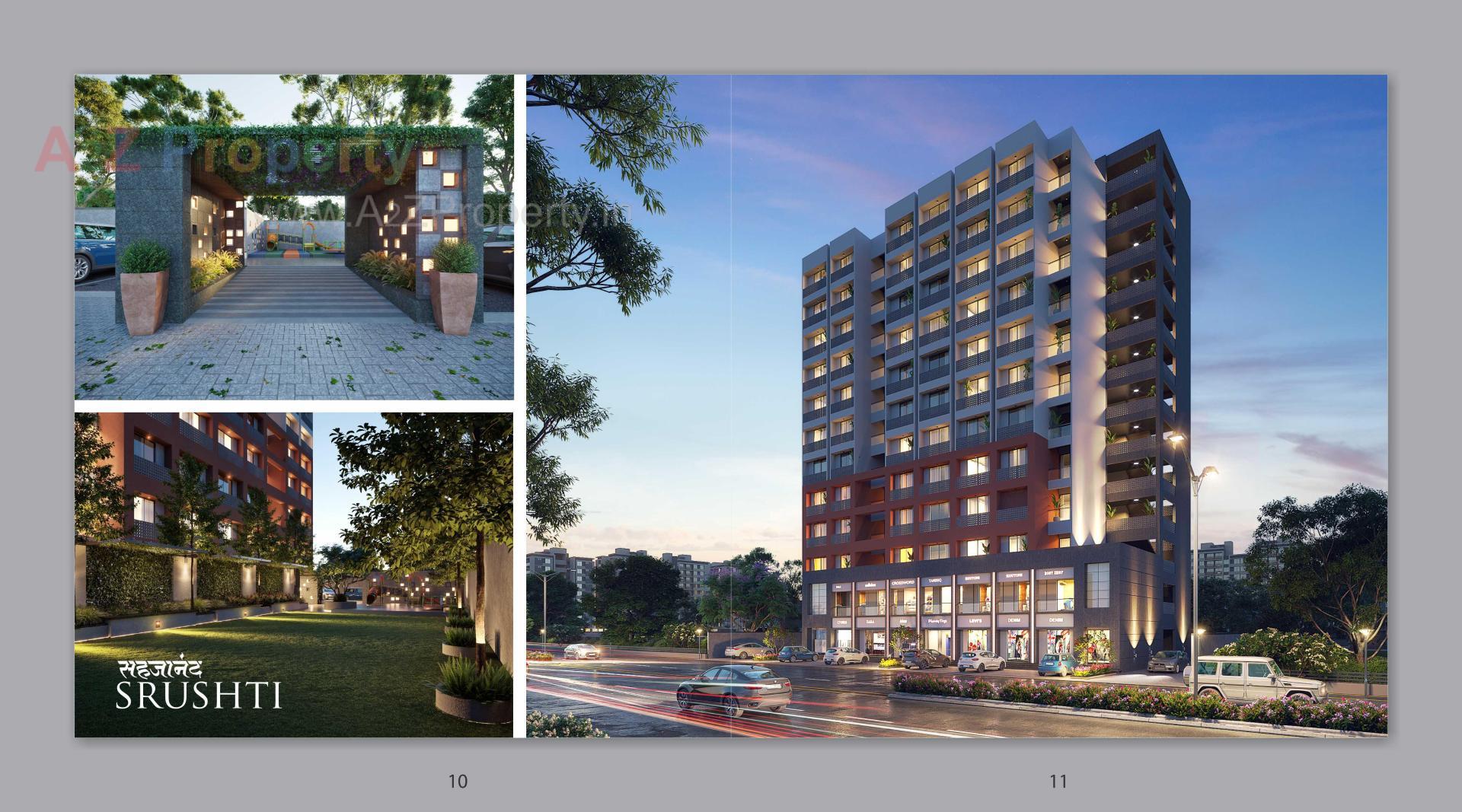 3D Elevation of real estate project Sahjanand Srushti located at Sargasan, Gandhinagar, Gujarat